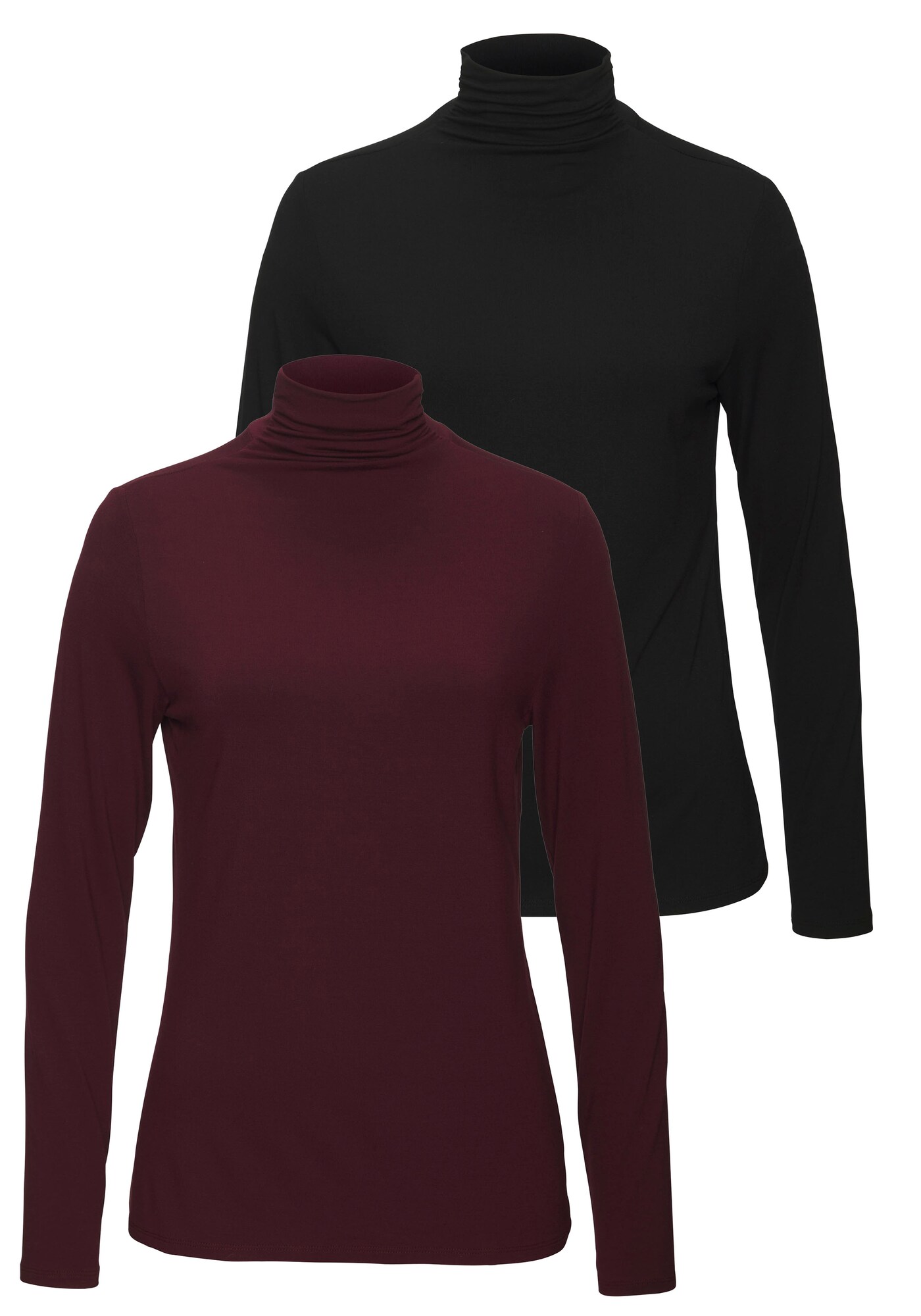 LASCANA Tricou  roșu burgundy / negru