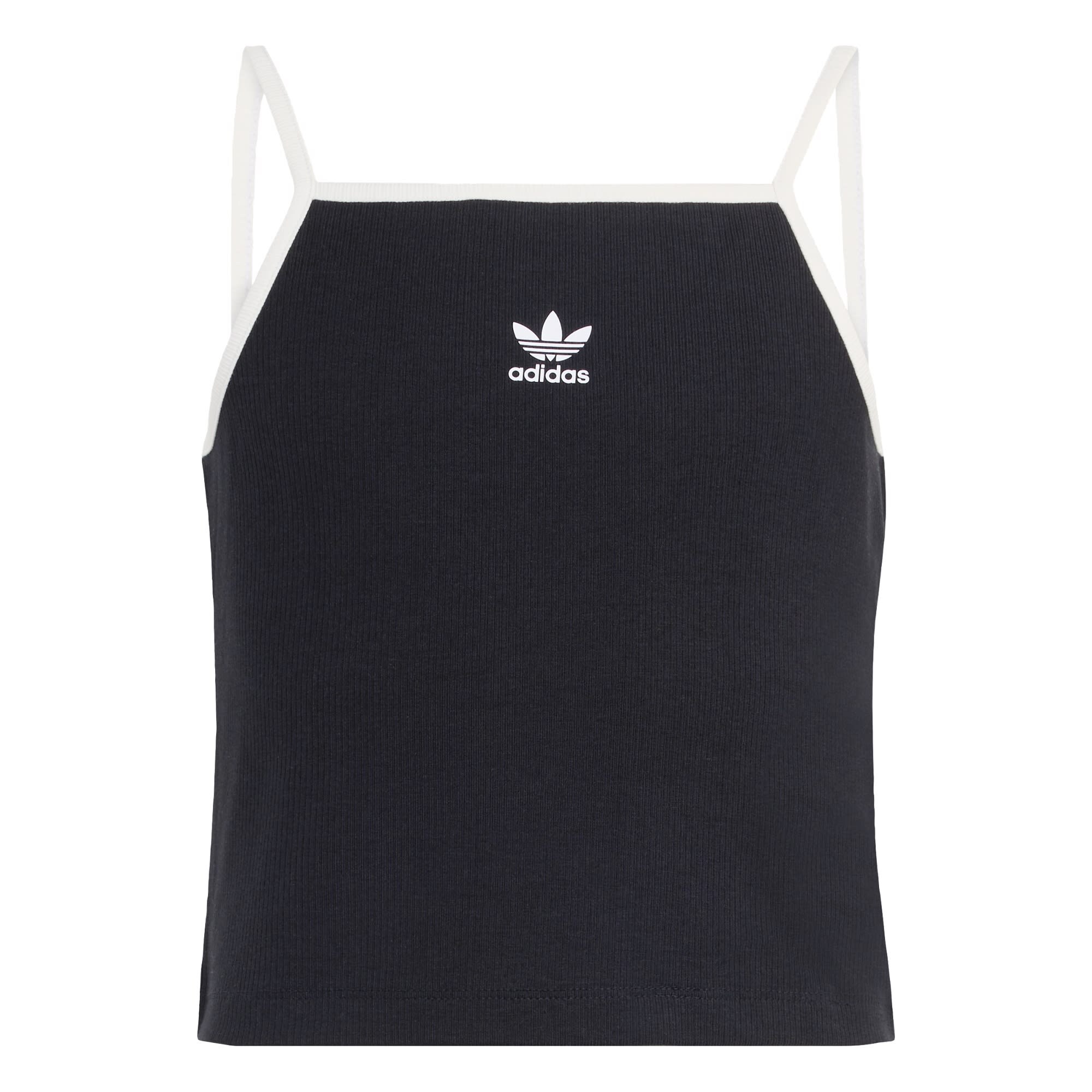 ADIDAS ORIGINALS Top 'SLIM MINI RIB TANK'  negru / alb