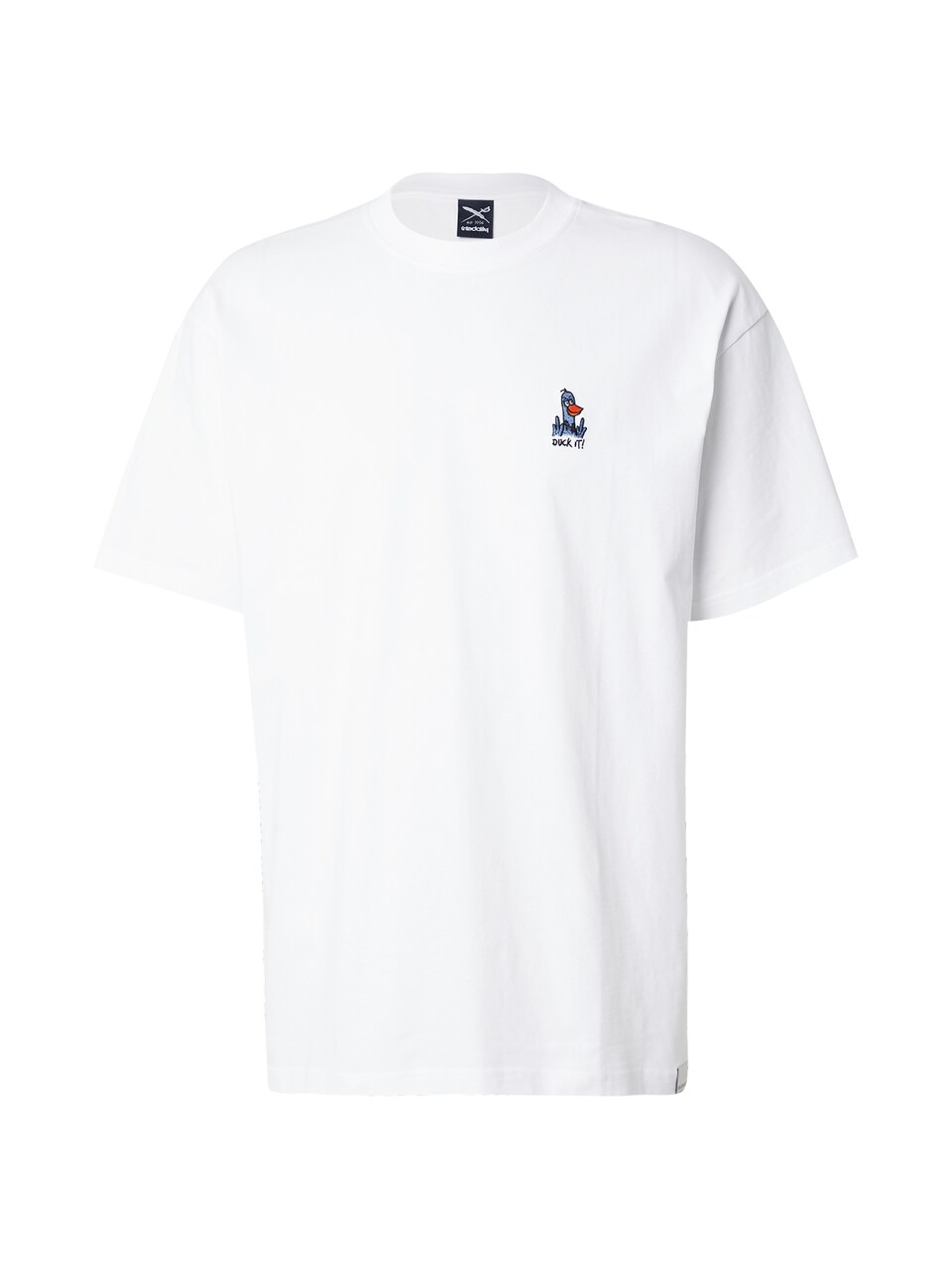 T-shirt 'What The Duck' blå / orange / svart