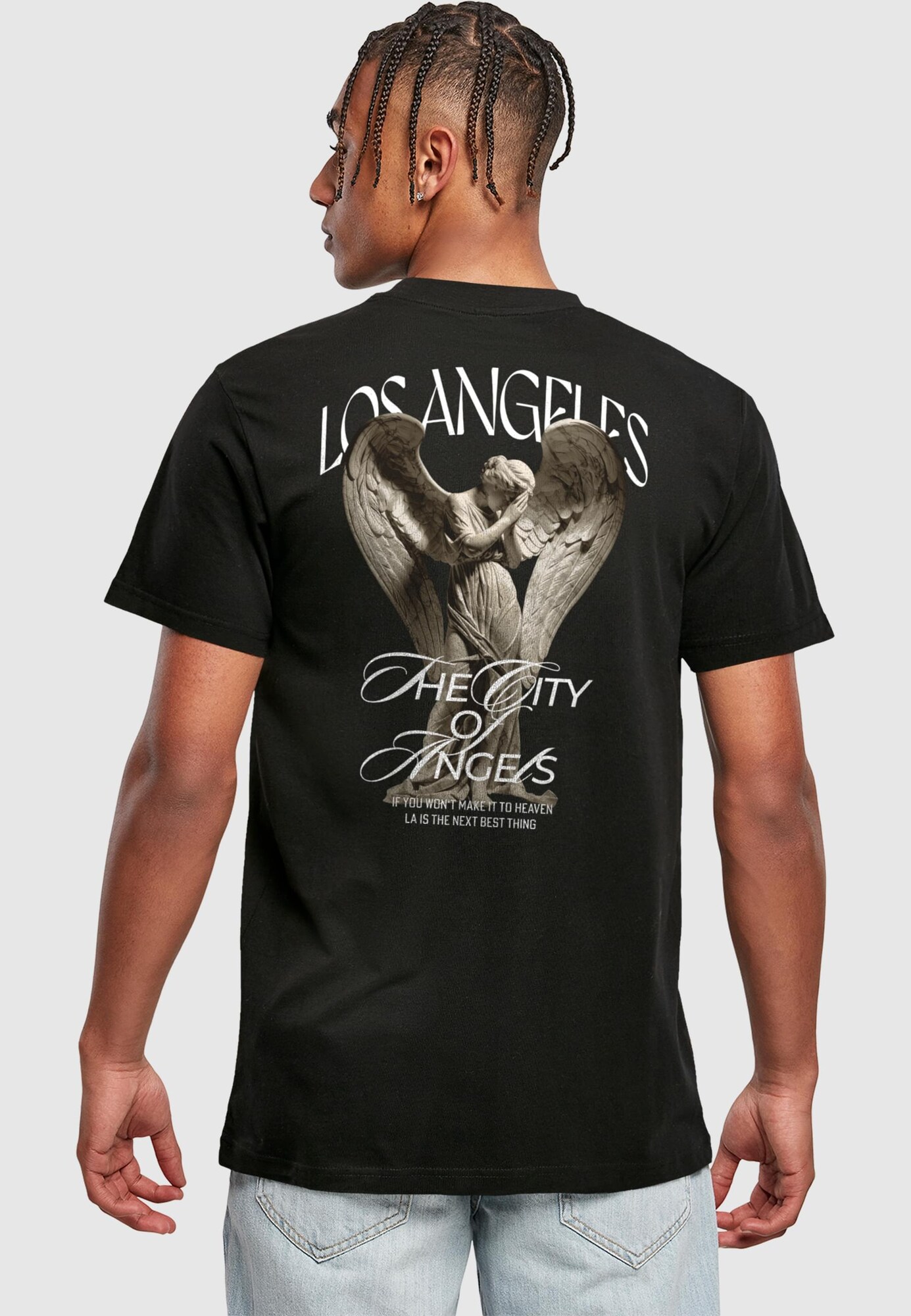 Mister Tee Tričko 'Los Angeles City Angeles' sivá / čierna / biela (obrázok 5)