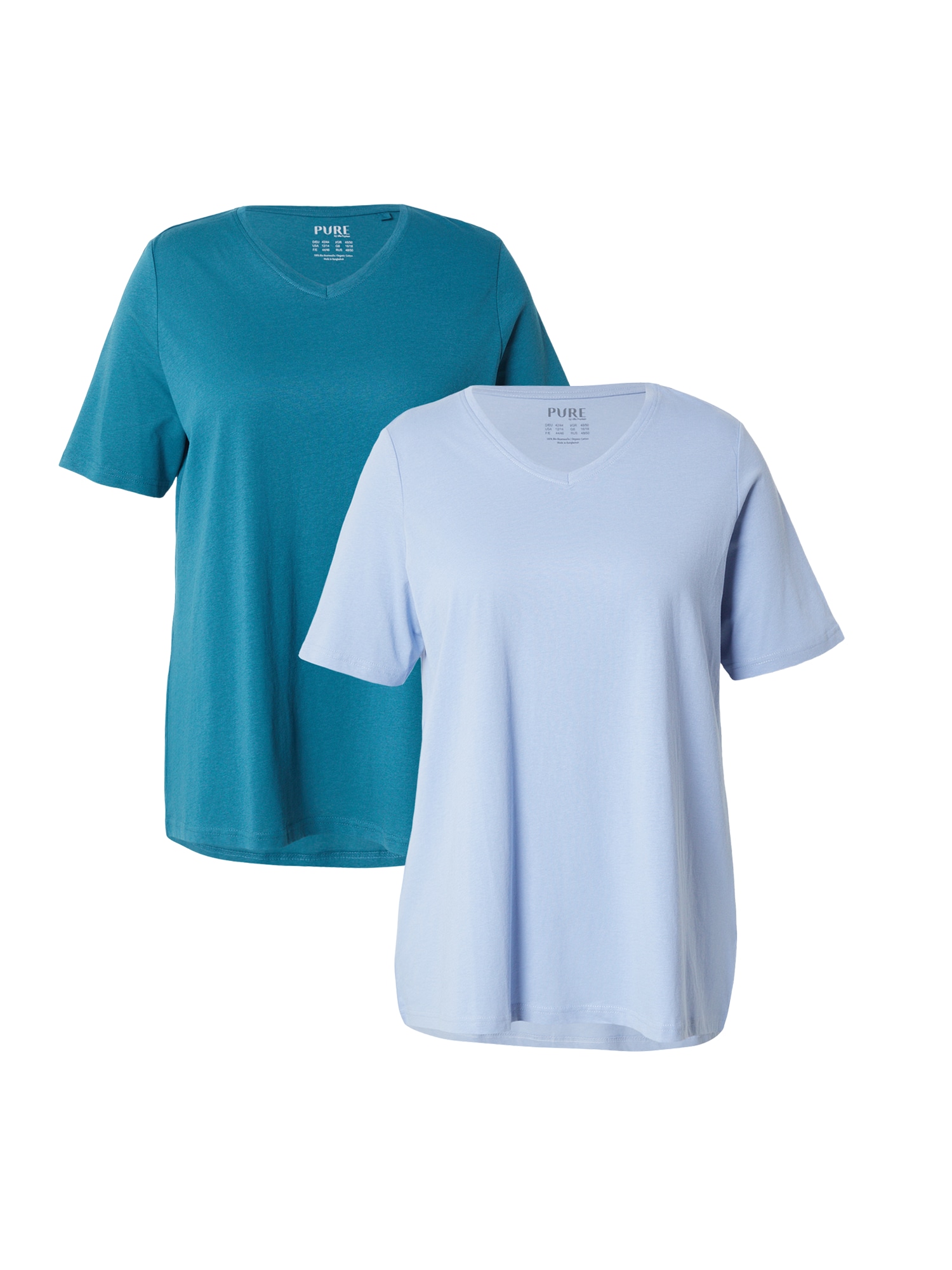 Ulla Popken Tricou albastru deschis / verde petrol