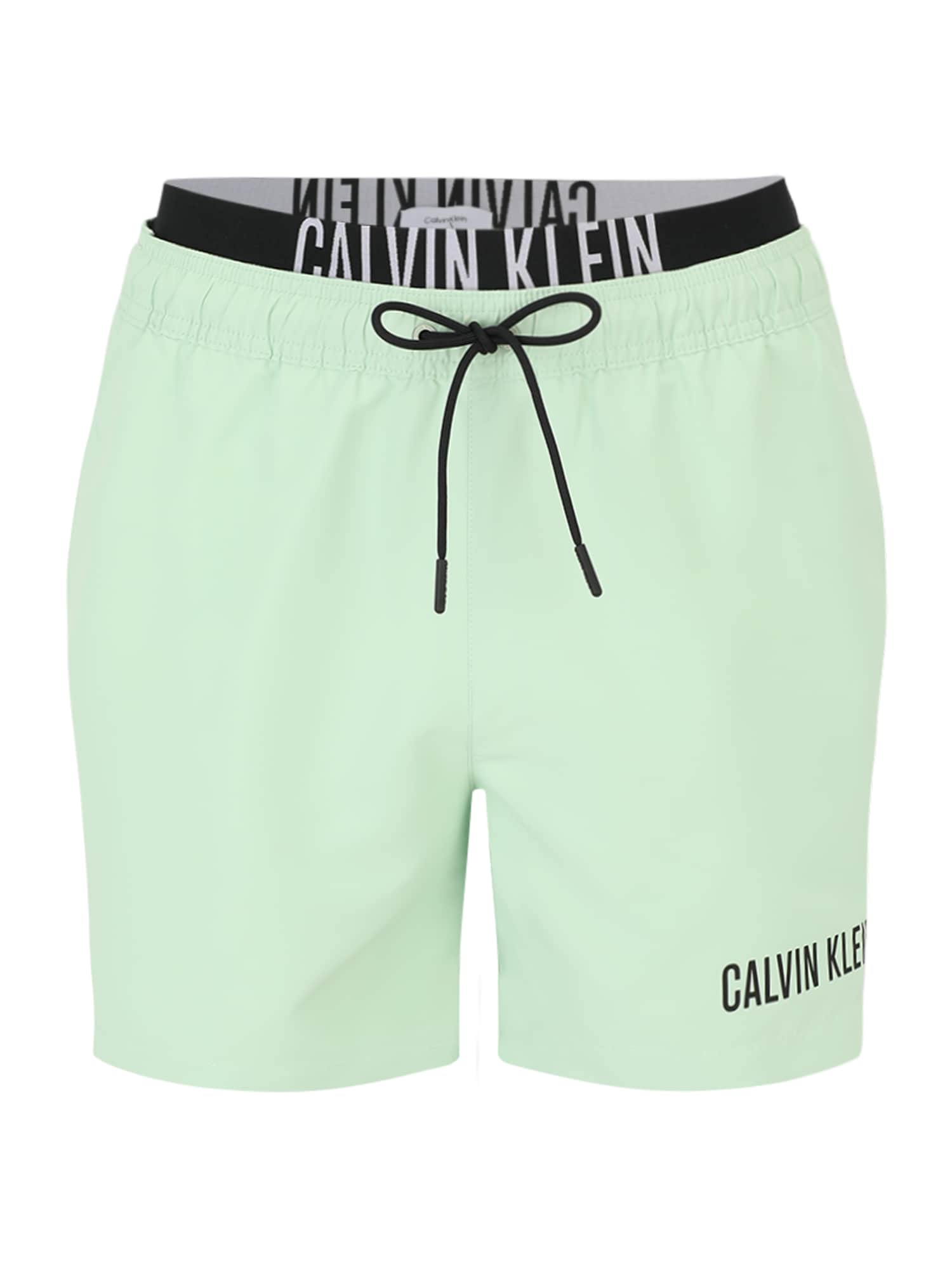 Calvin Klein Swimwear Plavecké šortky 'Intense Power'  svetlosivá / mätová / čierna