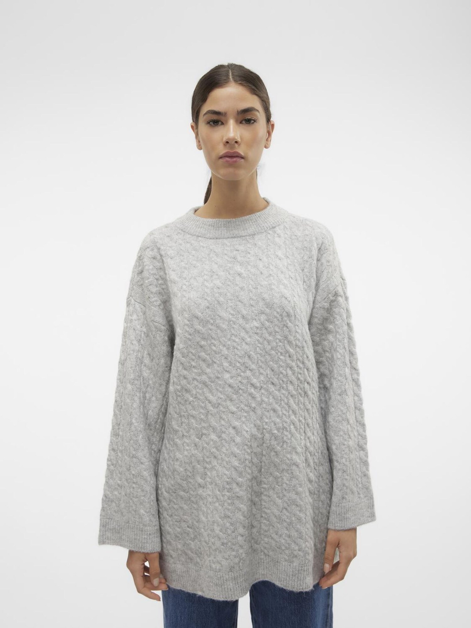 VERO MODA Sveter 'HEIDI' svetlosivá (obrázok 5)