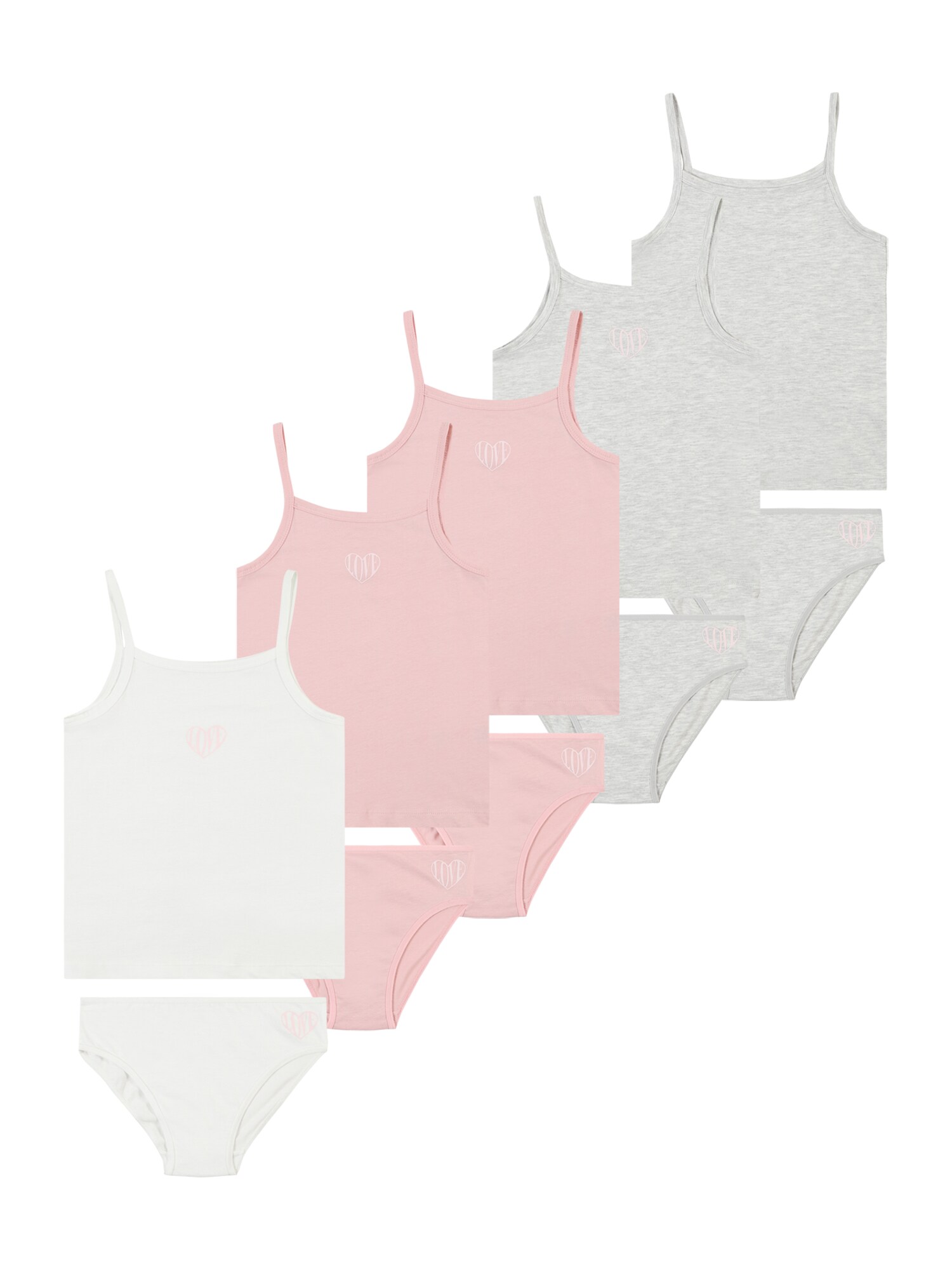River Island Apatinių komplektas margai pilka / rožinė / balta