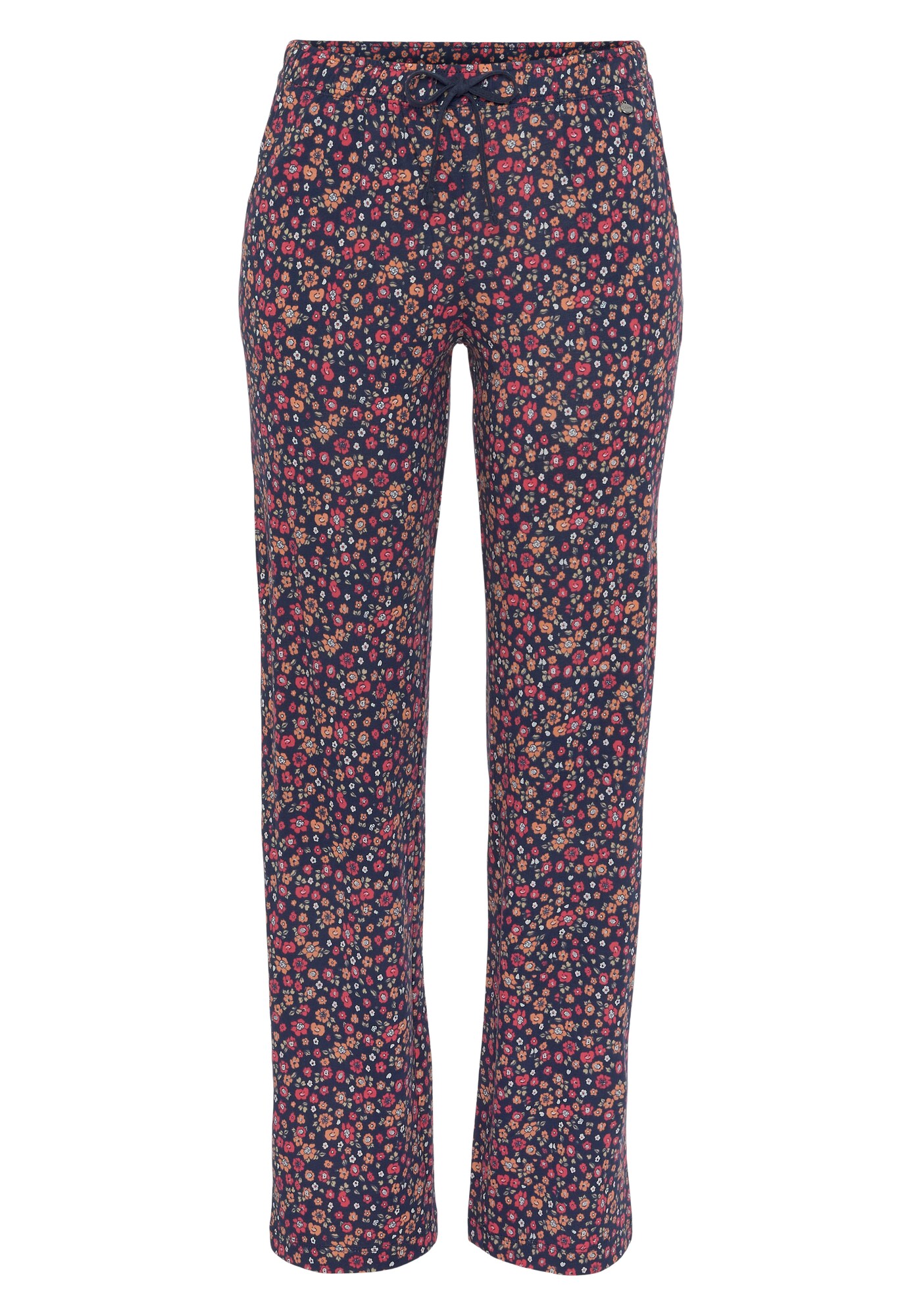 s.Oliver Pantaloni de pijama  bleumarin / portocaliu / roșu
