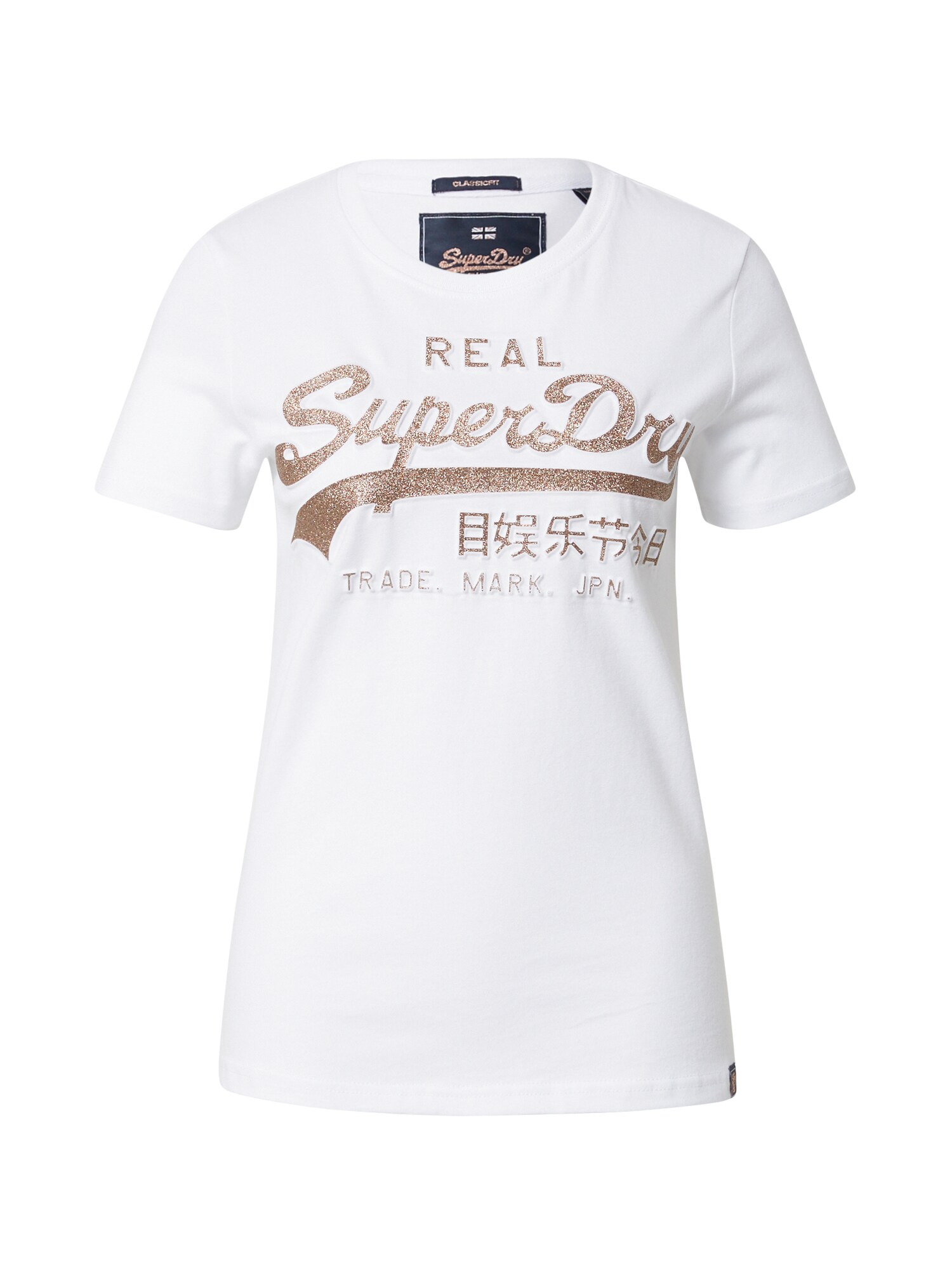 Superdry Marškinėliai  balta / rožinio aukso spalva
