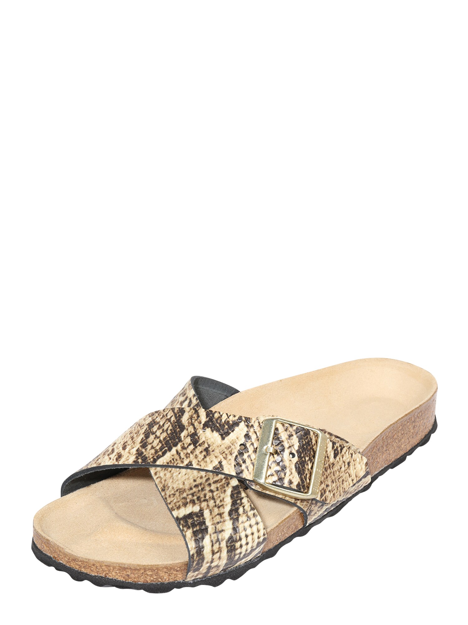 BIRKENSTOCK Šlepetės 'Siena'  juoda / margai ruda / gelsvai pilka spalva