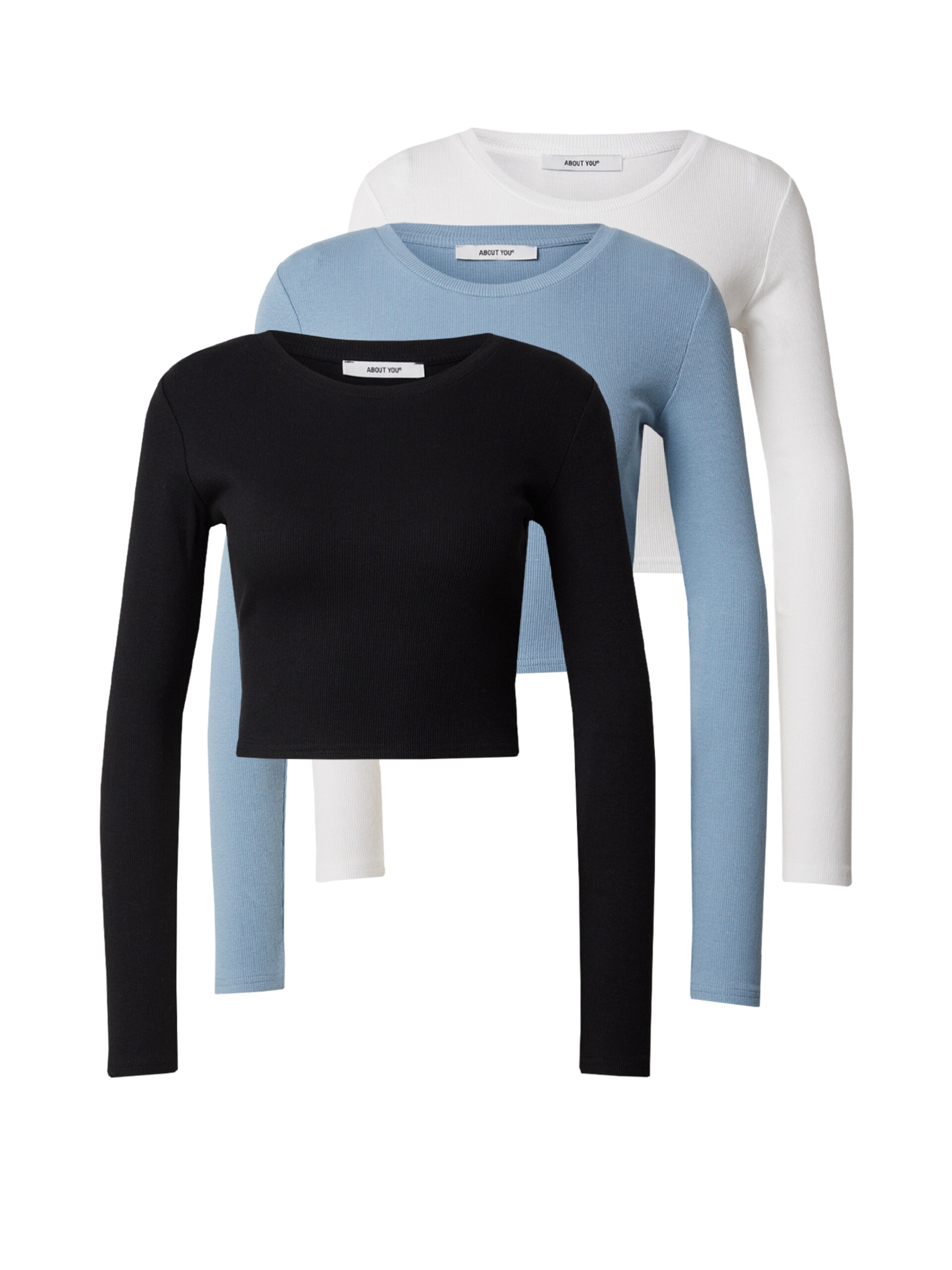 ABOUT YOU T-shirt 'Loretta' blå / svart dam