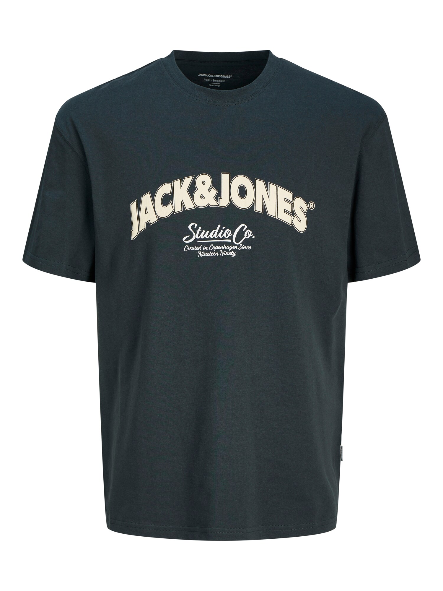 Jack & Jones Plus Tričko 'JORBRONX'  krémová / tmavozelená