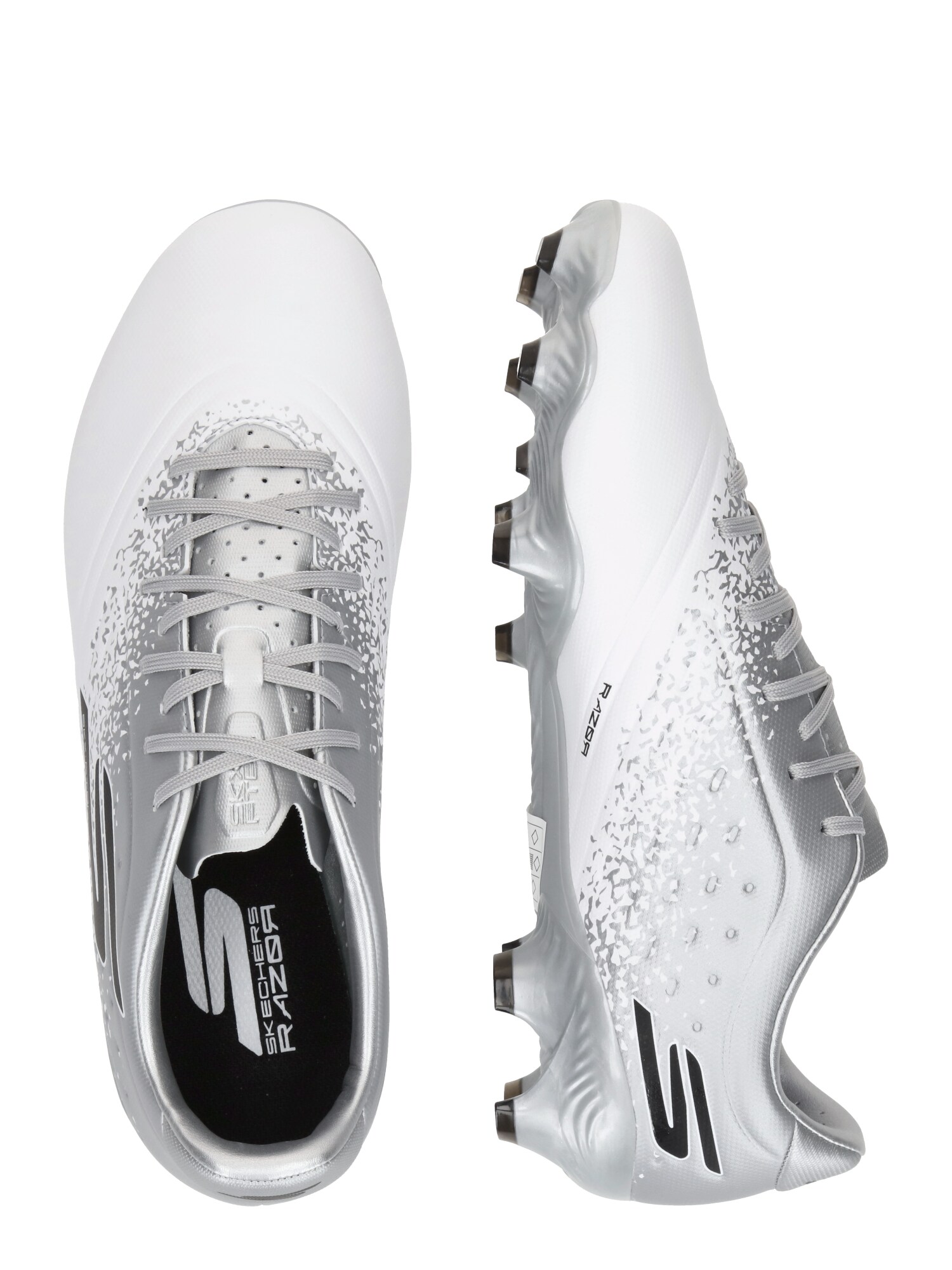 SKECHERS Futballcipők 'RAZOR 1.5'  szürke / fekete / fehér termék 2. képe