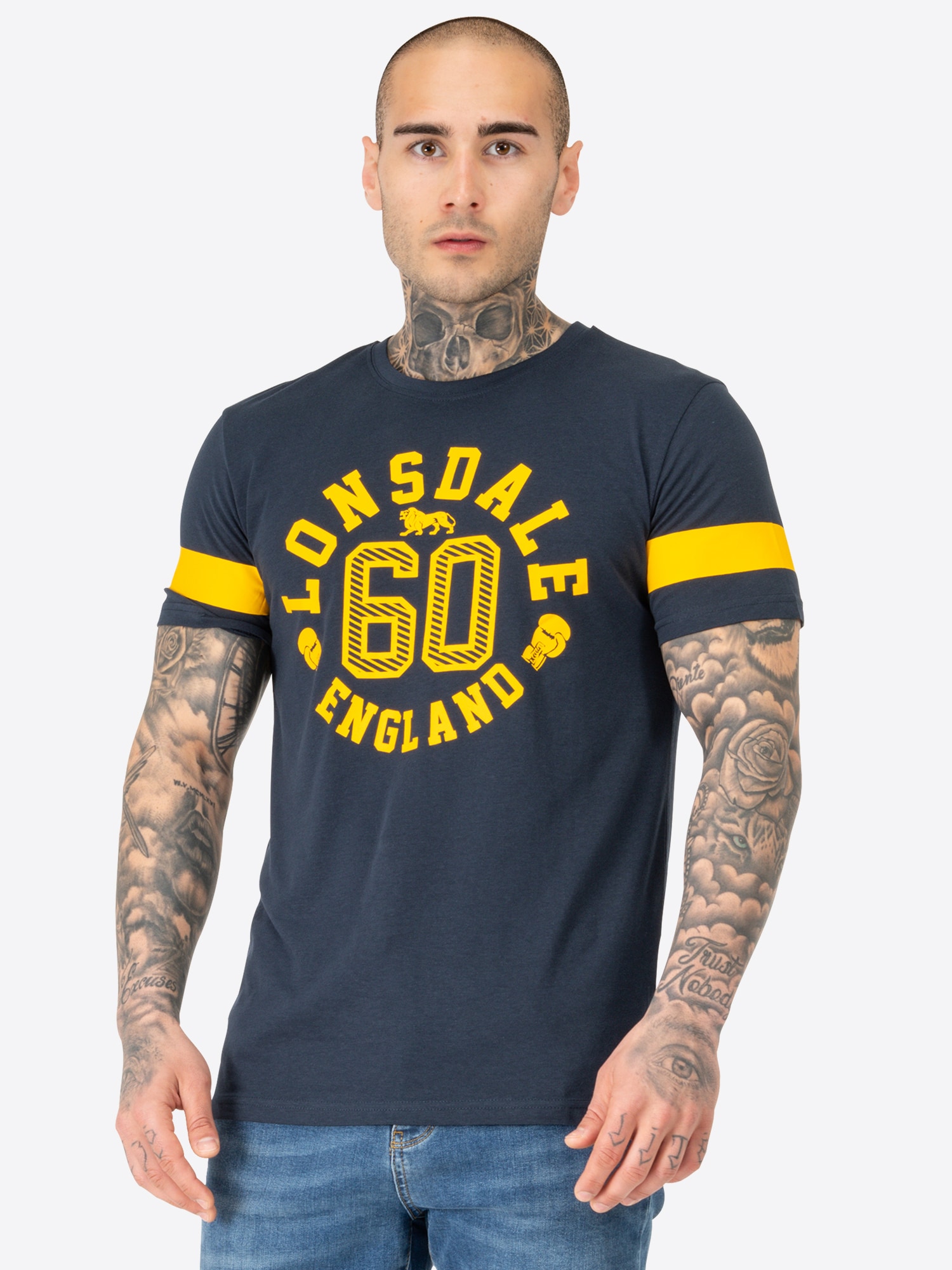 LONSDALE Póló  tengerészkék / sárga termék 2. képe