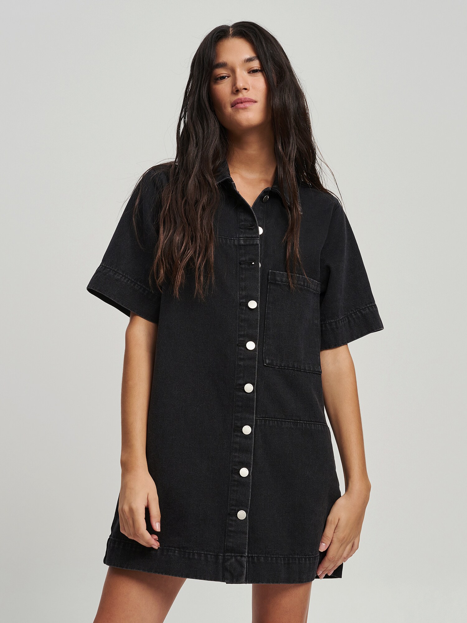 St MRLO Ruha 'DENIM SHIRT DRESS'  fekete akciós termékkép 1