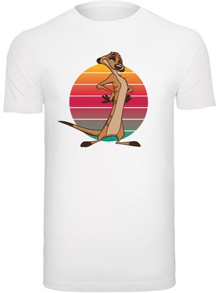 F4NT4STIC Shirt ‘Disney König der Löwen Timon’ Lichtbruin / Oranje / Pink / Wit