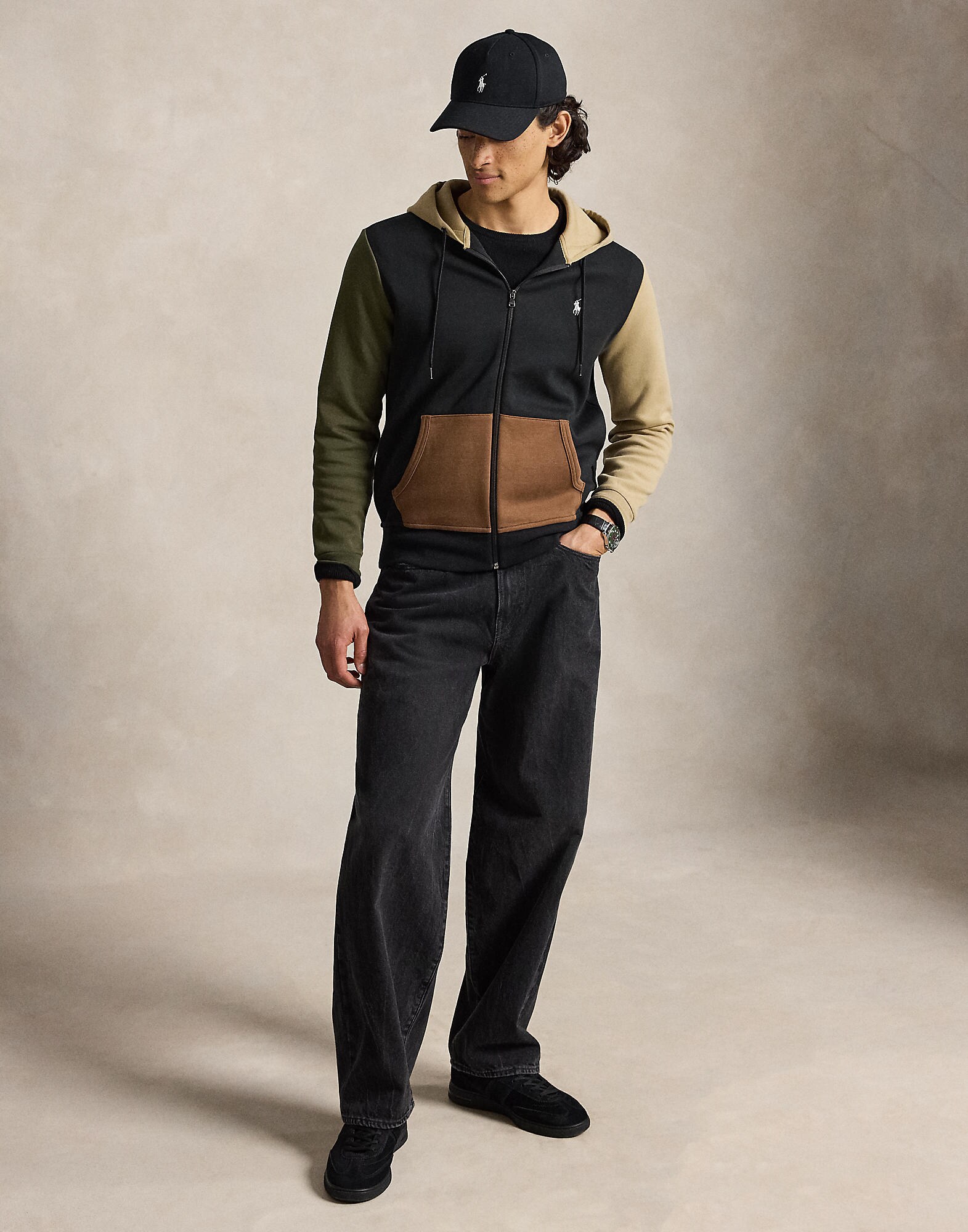 Polo Ralph Lauren Sudadera con cremallera  arena / cognac / oliva / negro – imagen 4