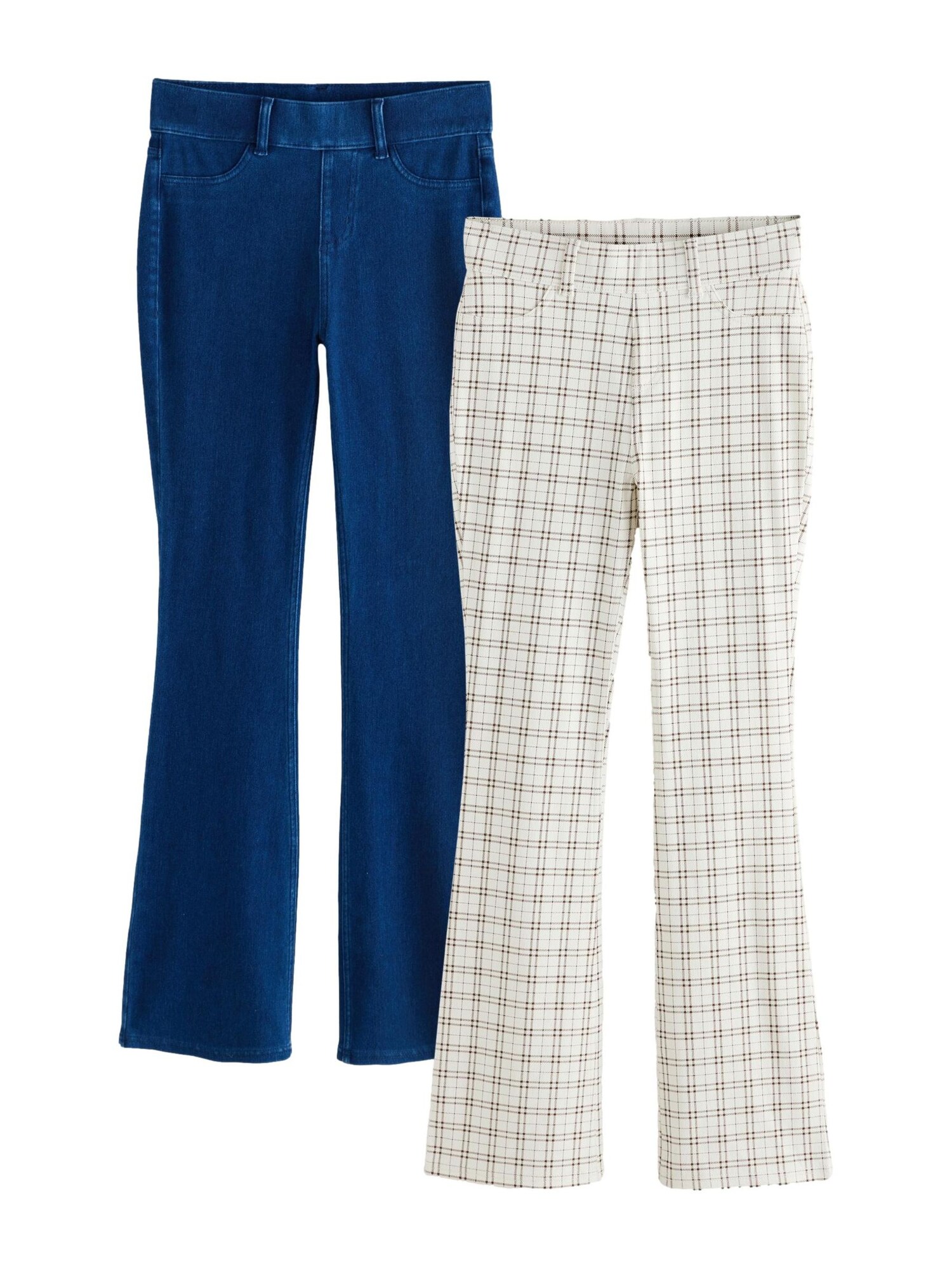 Next Legíny  krémová / modrá denim / hnedá
