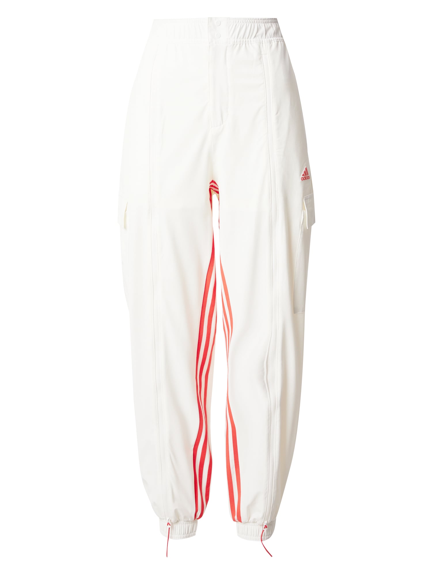 ADIDAS SPORTSWEAR Спортен панталон 'Dance All-gender Versatile Woven Cargo Bottoms'  червено / бяло