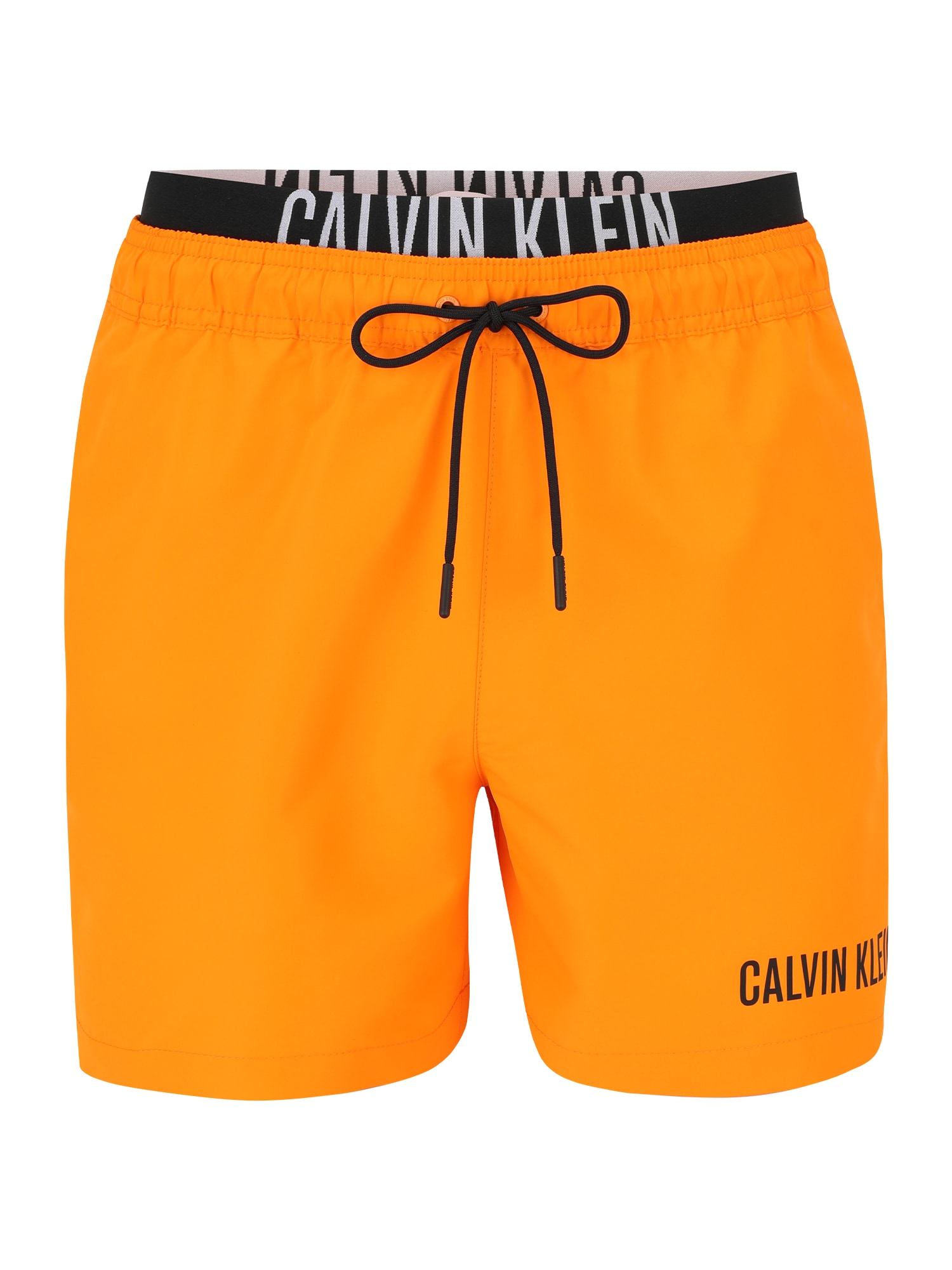 Calvin Klein Swimwear Plavecké šortky  svetlosivá / oranžová / čierna