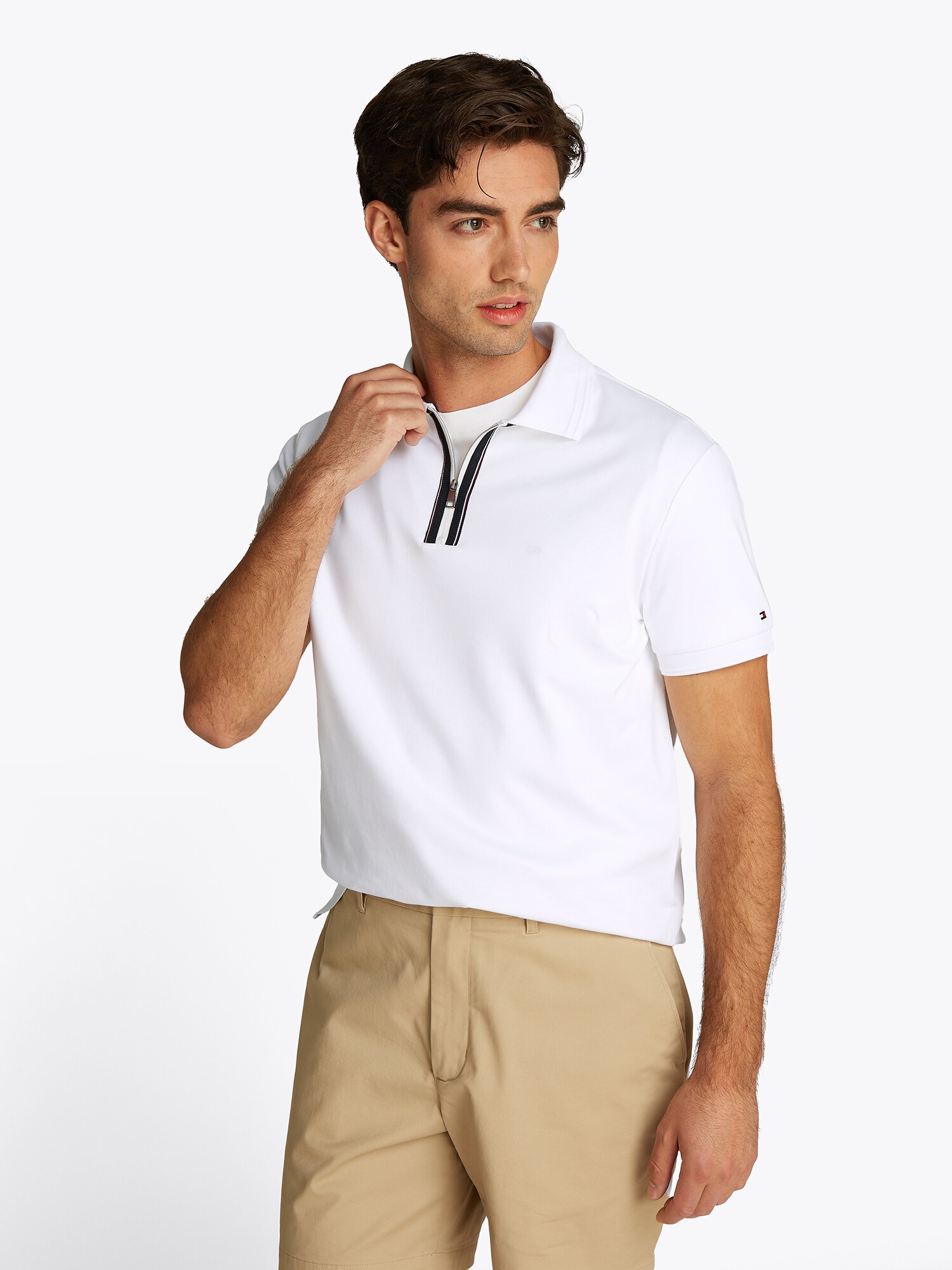 TOMMY HILFIGER Póló 'LIQUID'  tengerészkék / fehér termék 2. képe