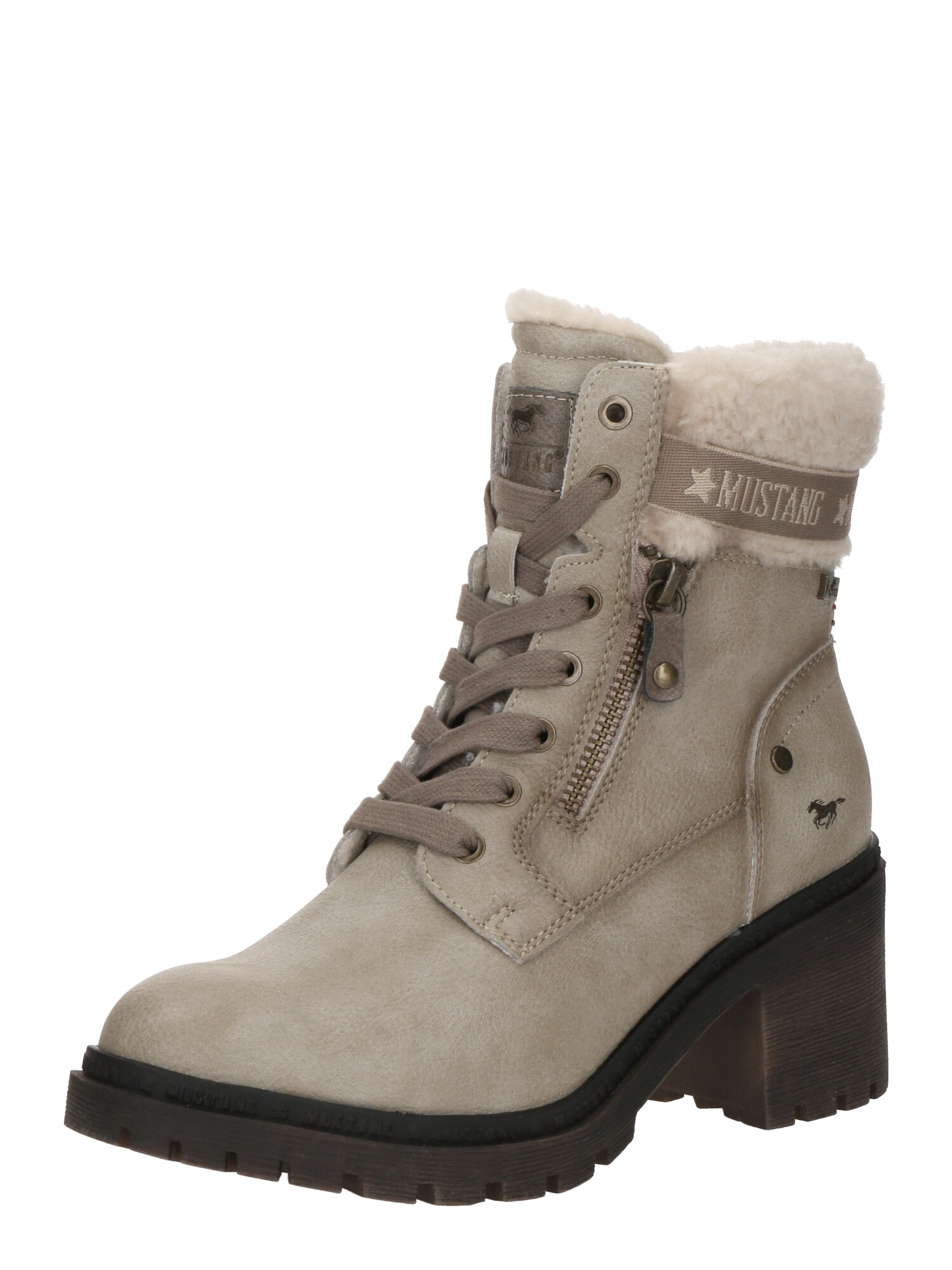 MUSTANG Ghete cu șireturi Leila  bej închis