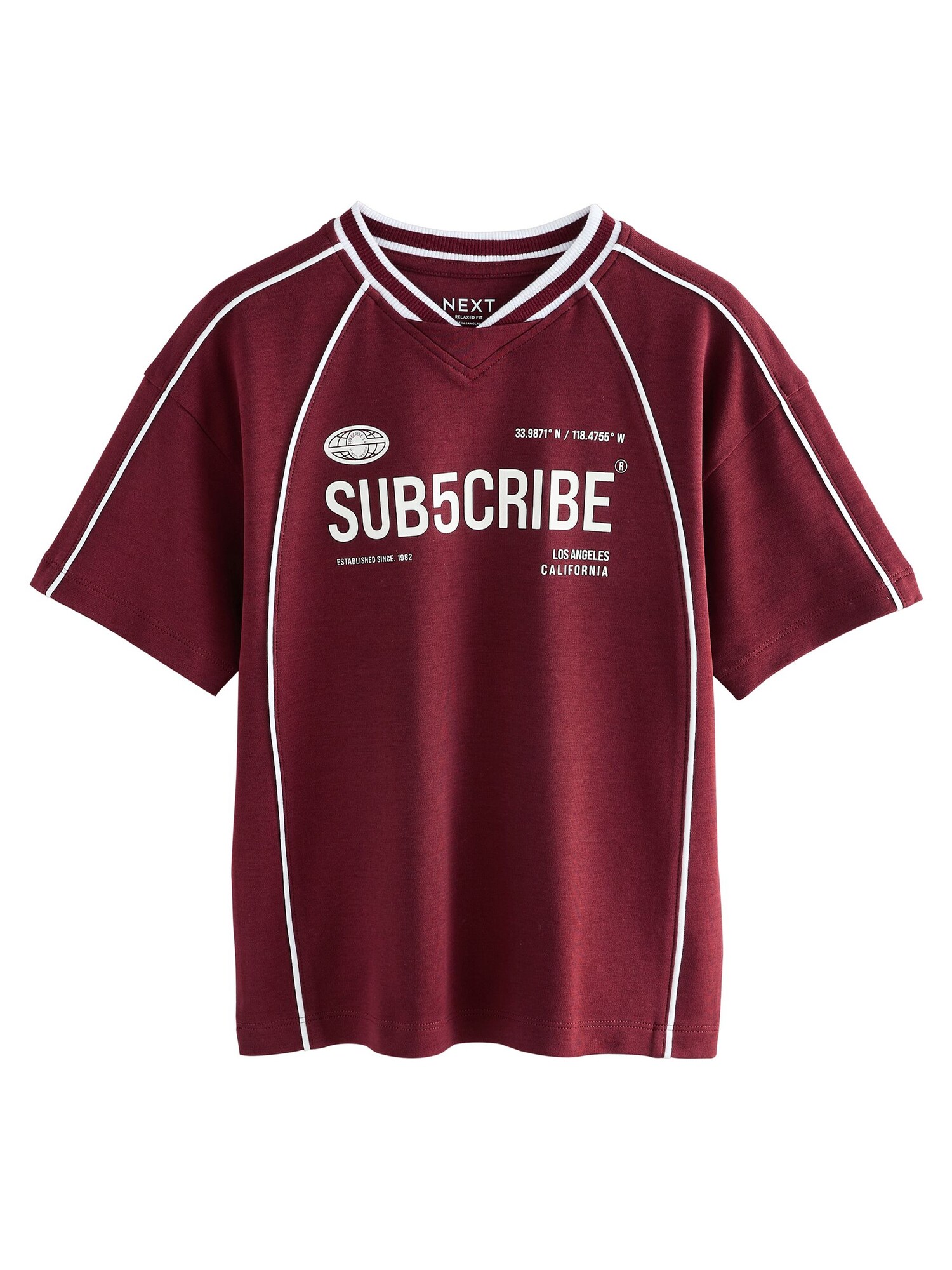 Next Póló  burgundi vörös / fehér akciós termékkép 1