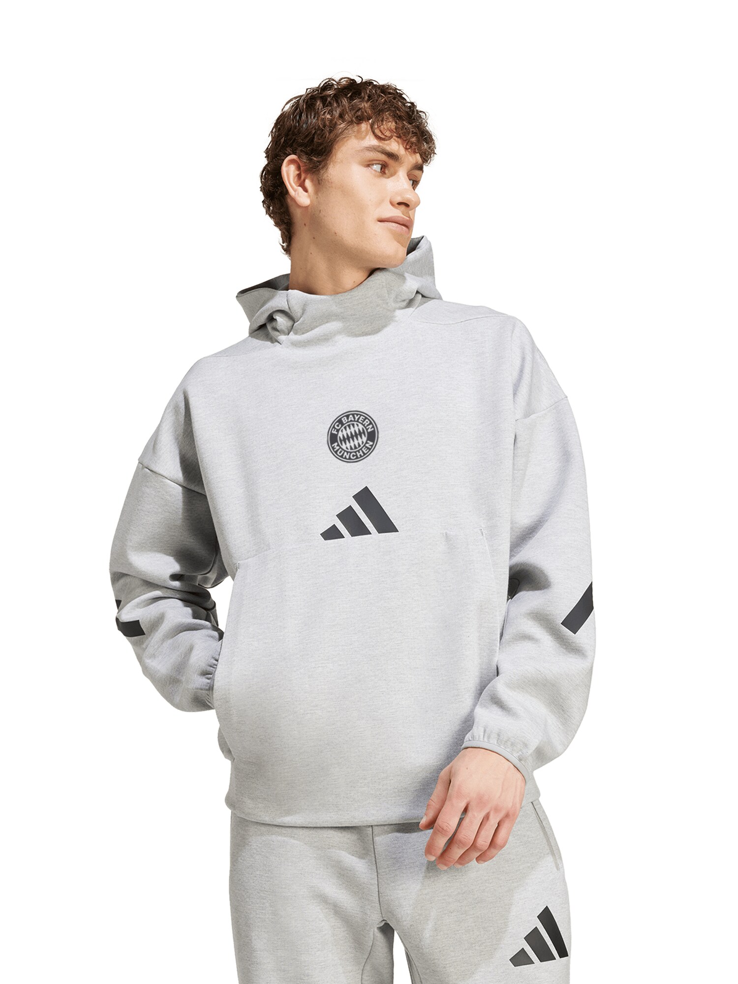 ADIDAS SPORTSWEAR Športová mikina 'ZNE'  sivá melírovaná / čierna