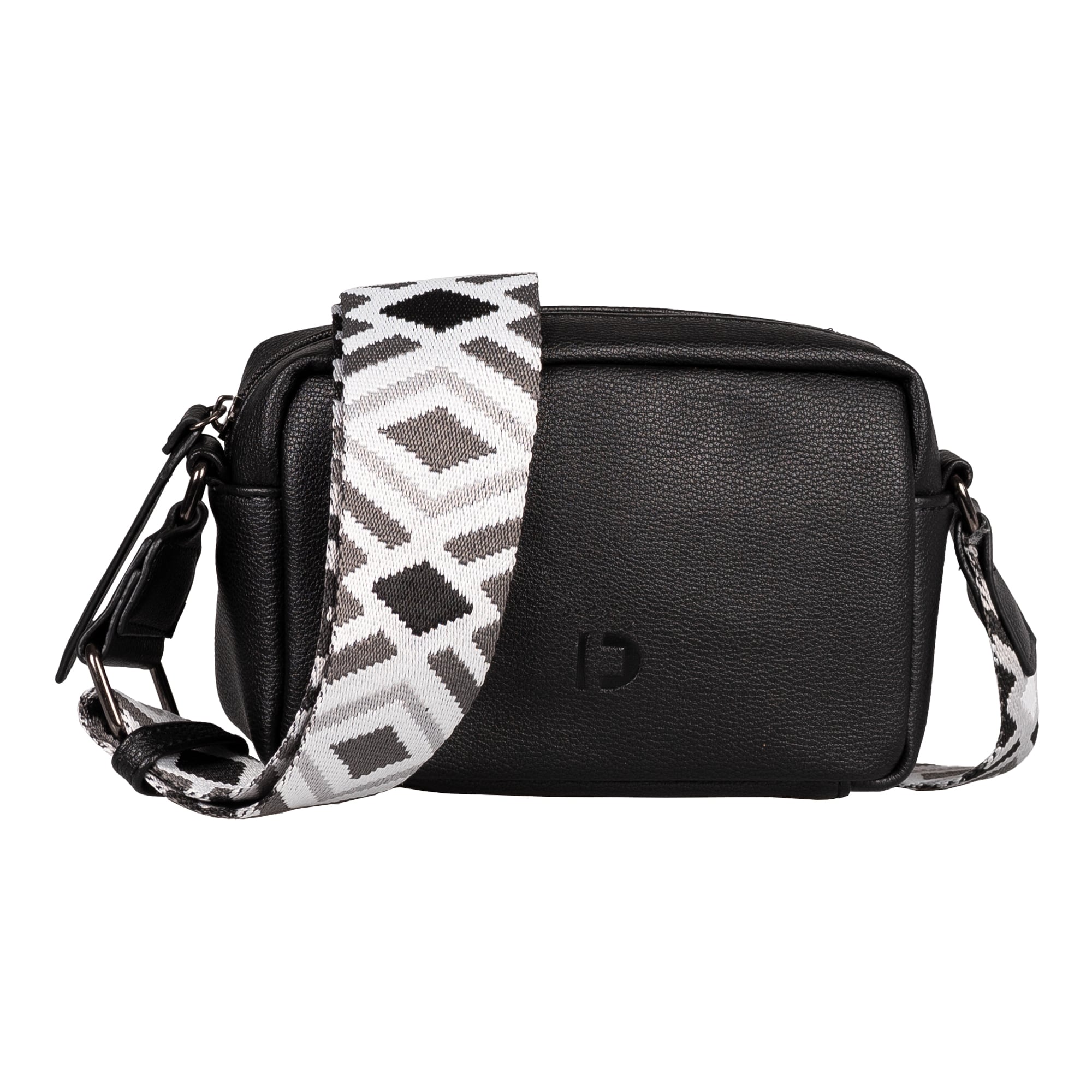 TOM TAILOR DENIM Geantă de umăr Mena  gri / negru / alb