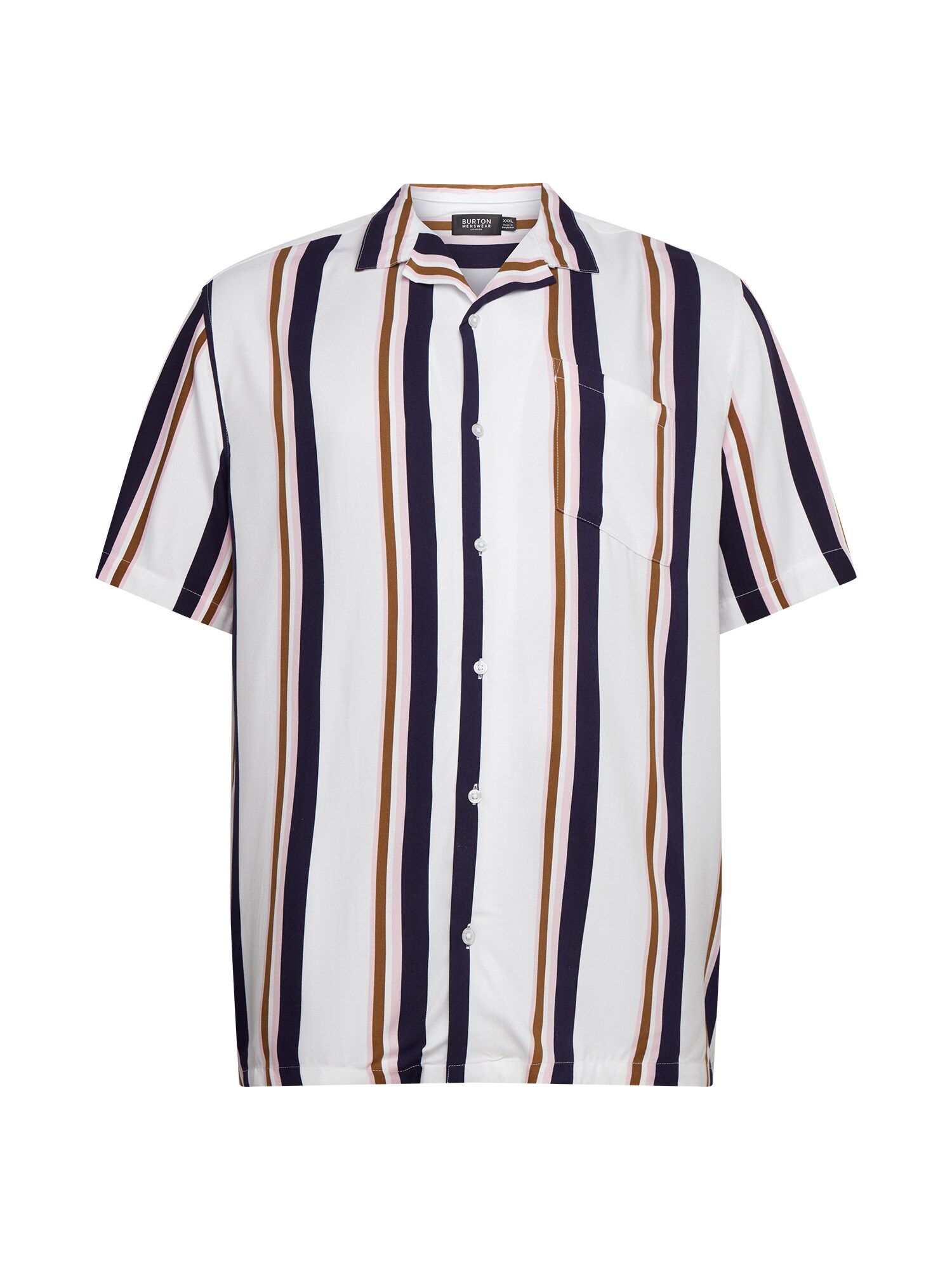 BURTON MENSWEAR LONDON Dalykiniai marškiniai  balta / tamsiai mėlyna jūros spalva / ruda / ryškiai rožinė spalva