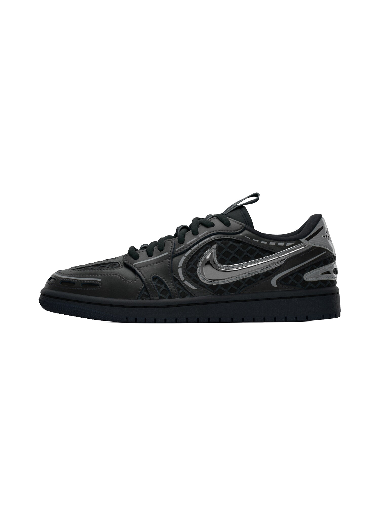 Jordan Sneaker low AIR JORDAN 1  gri / gri argintiu / negru