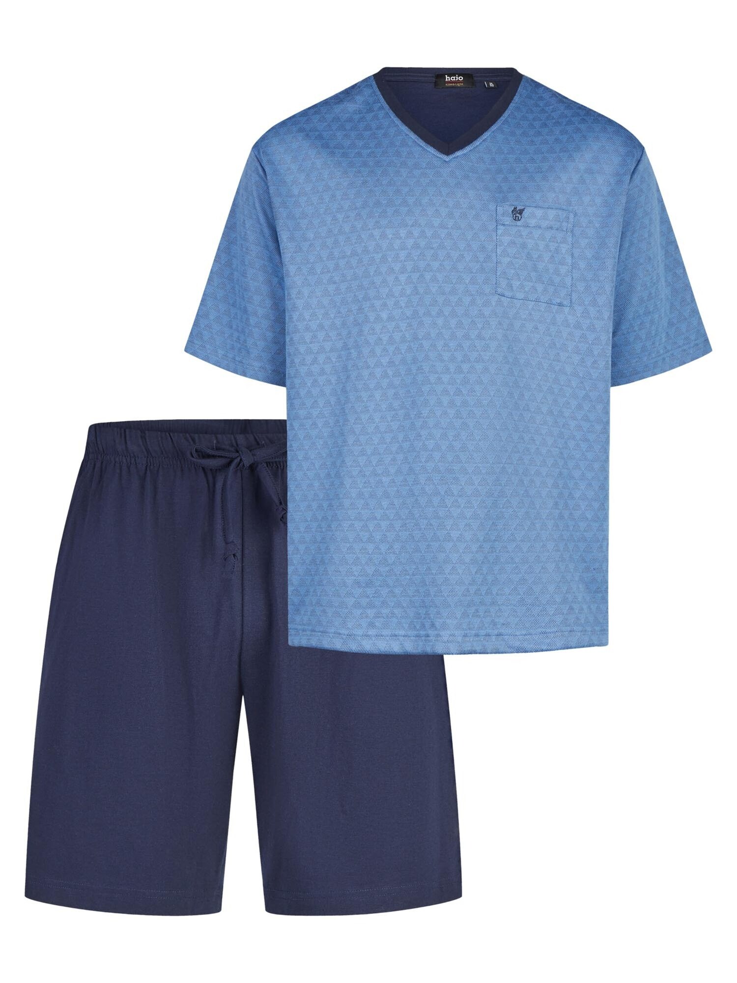 HAJO Pijama corto 'Klima Light'  azul / azul oscuro