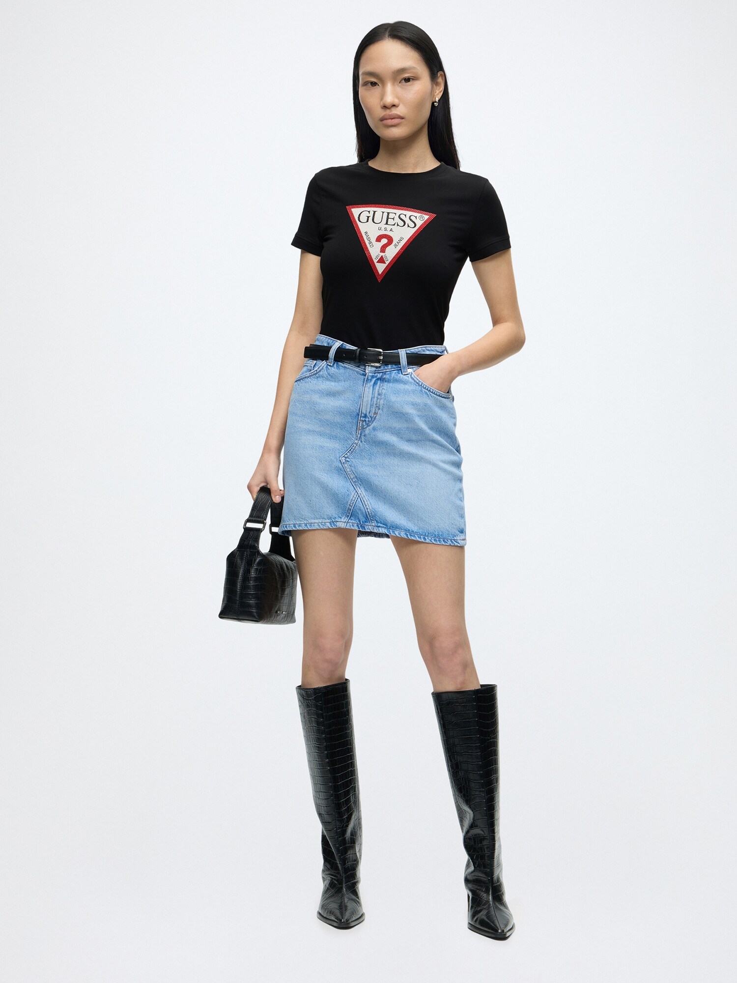GUESS Camiseta 'HOTFIX'  rojo vivo / negro / blanco – imagen 4