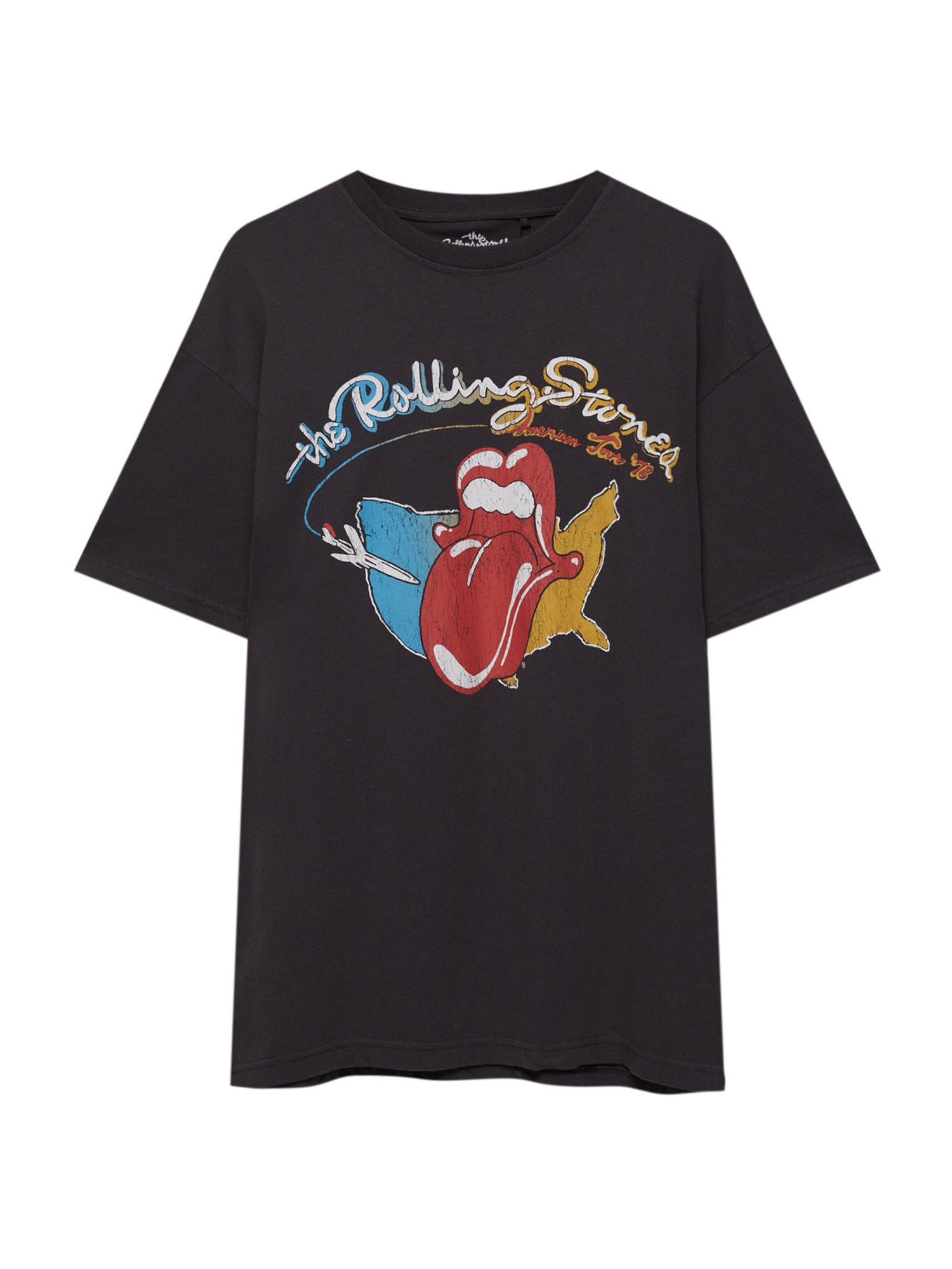 Pull&Bear Тениска  небесносиньо / горчица / червено / черно