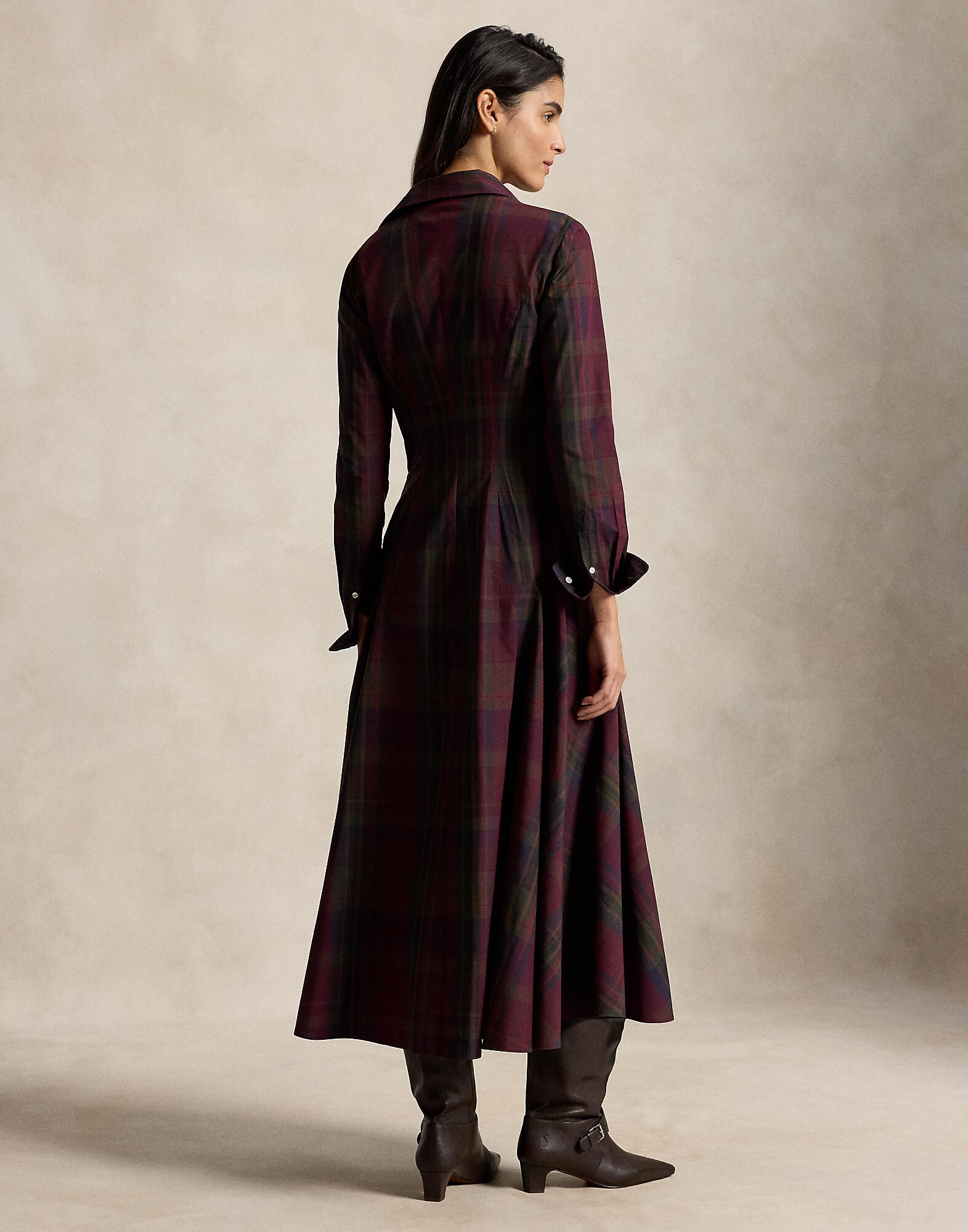 Polo Ralph Lauren Vestido camisero navy / oliva / borgoña / rojo vino – imagen 3