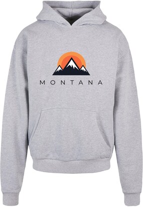 Merchcode Sweatshirt ‘Montana’ Grijs gemêleerd / Oranje / Zwart / Wit