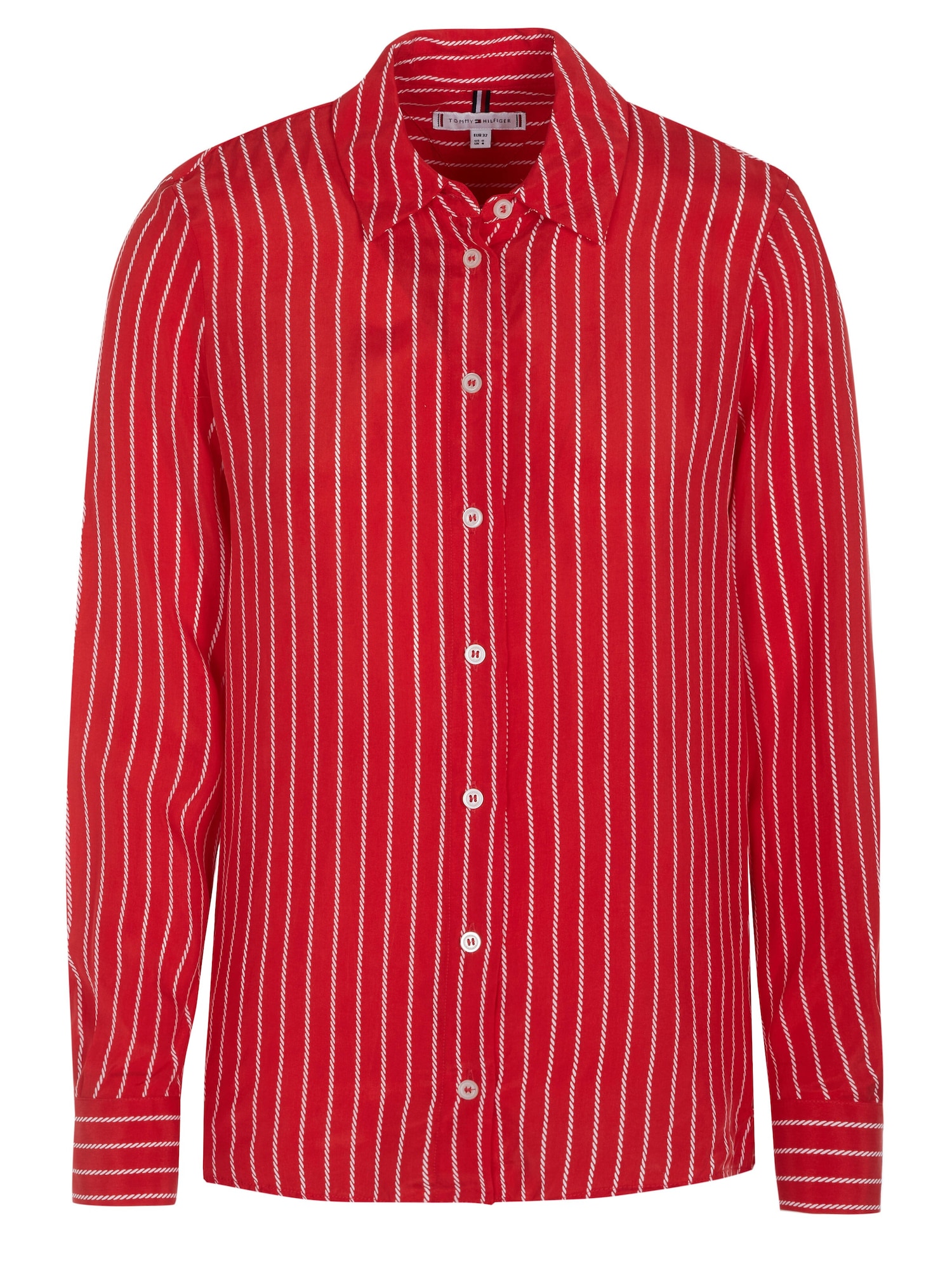 TOMMY HILFIGER Blusa 'Tommy Hilfiger CUPRO ROPE STP Bluse rot'  rojo – imagen 2