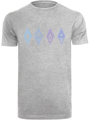 F4NT4STIC Shirt ‘Disney Frozen 2 Symbols’ Blauw / Lichtblauw / Grijs / Lichtlila