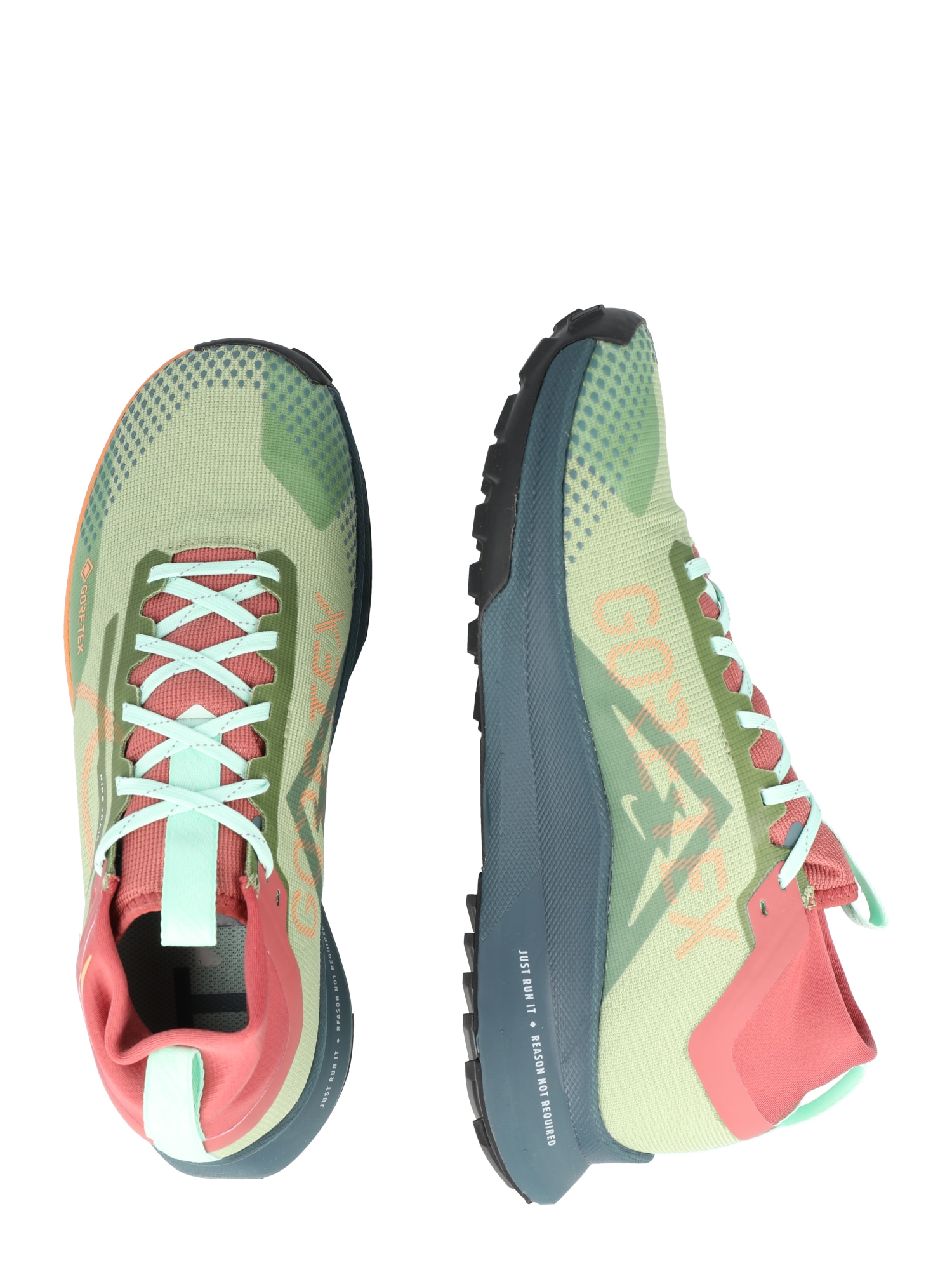 NIKE Futócipők 'React Pegasus Trail 4'  világoszöld / sötétzöld / narancs / sötét narancssárga termék 2. képe