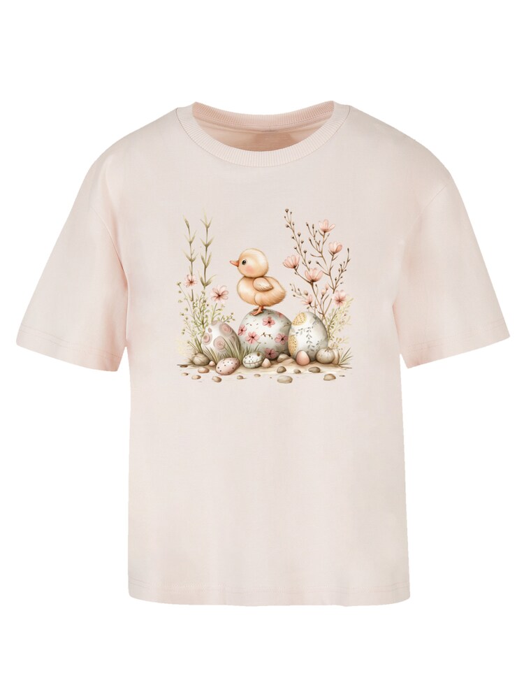 F4NT4STIC T-Shirt 'Ostern Küken Ei Blu' Damen Größe 5XL beige / hellgrün / pink / offwhite