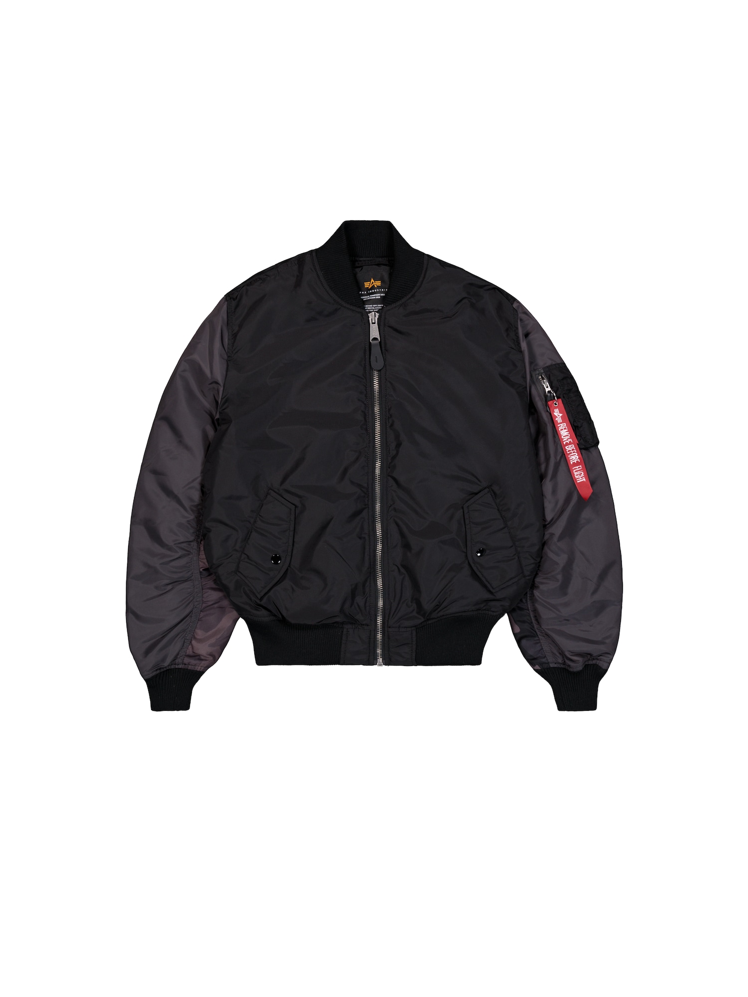 ALPHA INDUSTRIES Geacă de primăvară-toamnă MA-1  gri / negru