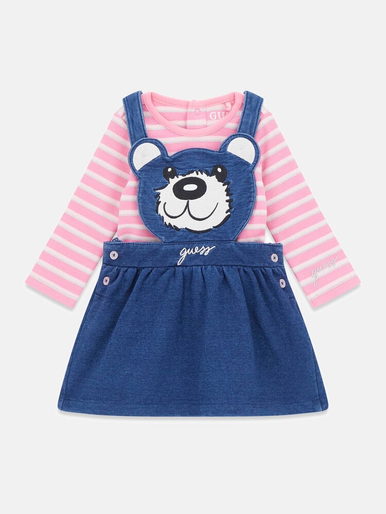 GUESS Latzrock und Body Set Mädchen Größe 80 rosa