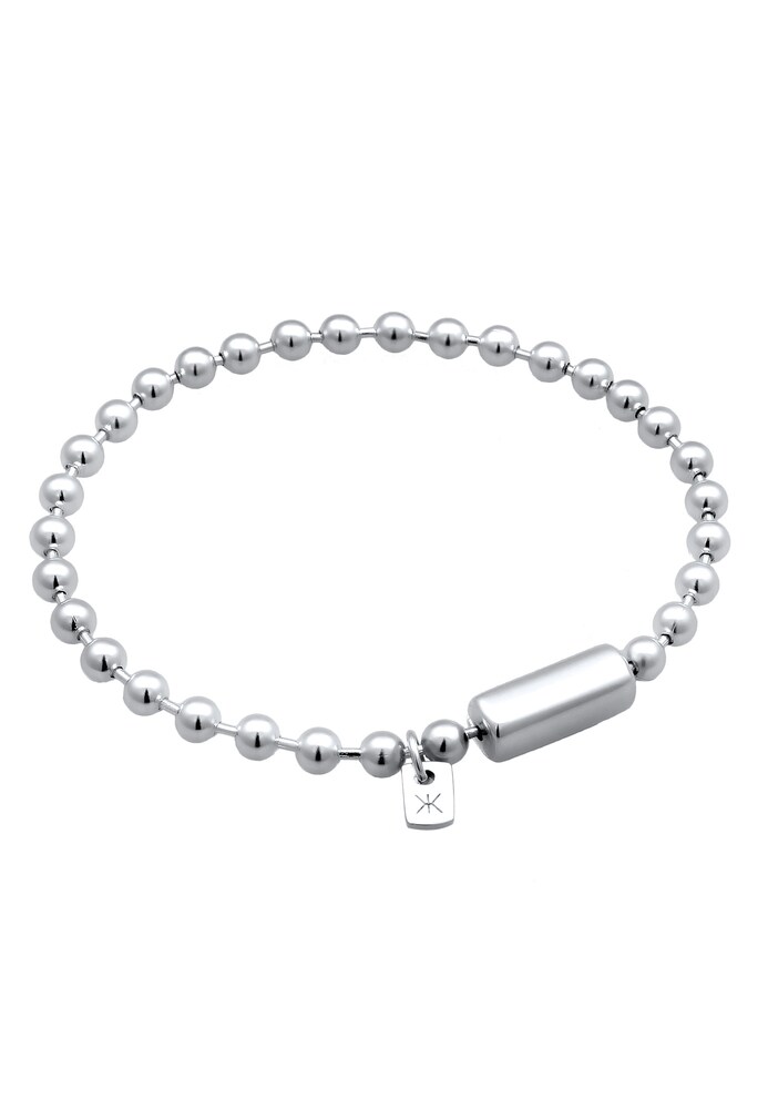KUZZOI Armband Kugelkette Herren Größe 19 silber