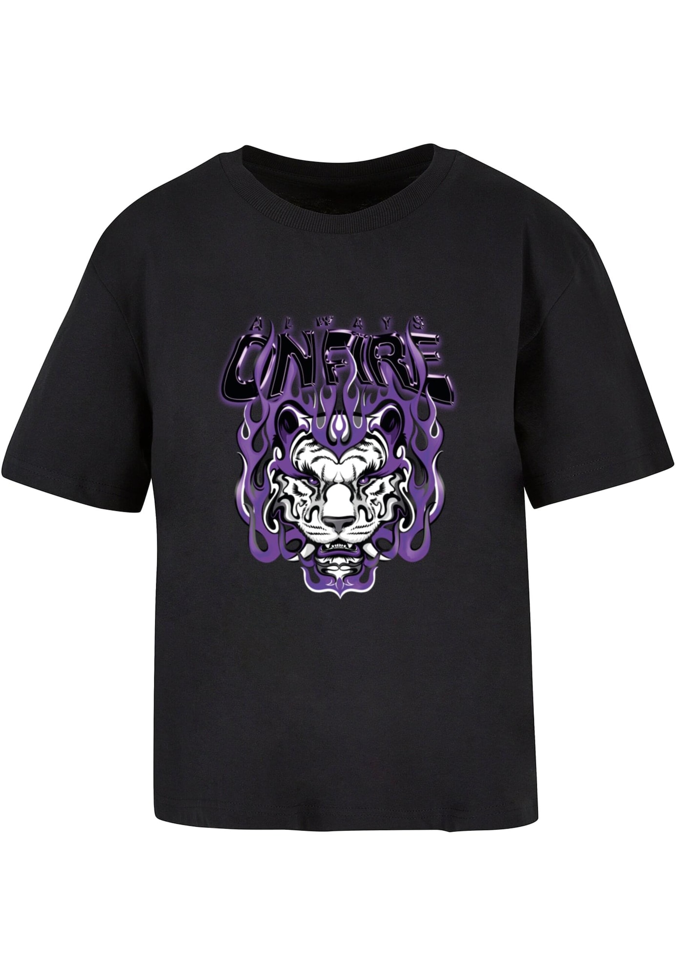 Mister Tee Tricou Always On Fire  lila / negru / alb