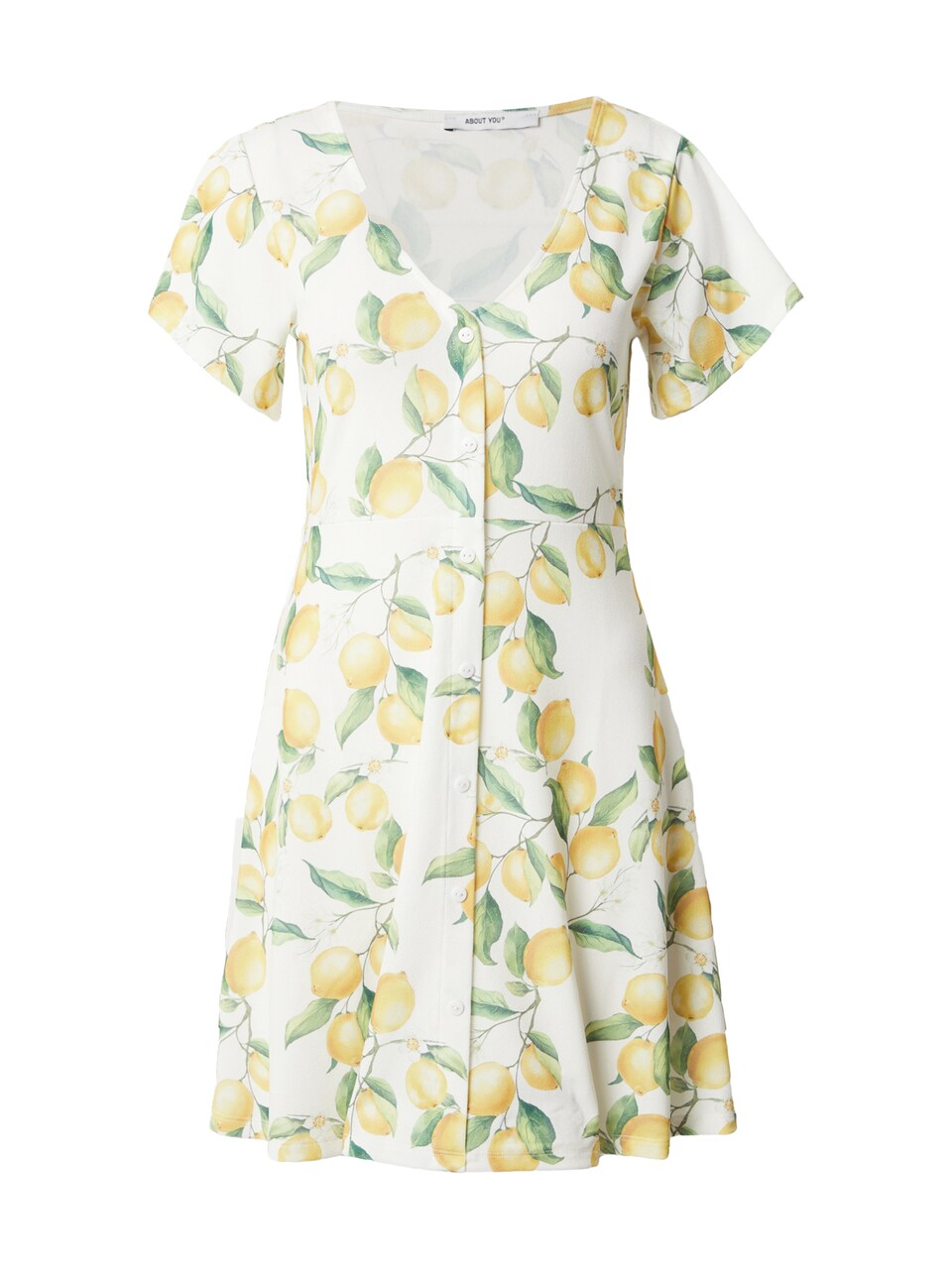 Sommarklänning 'Clarissa' gul / grön / ljusgrön