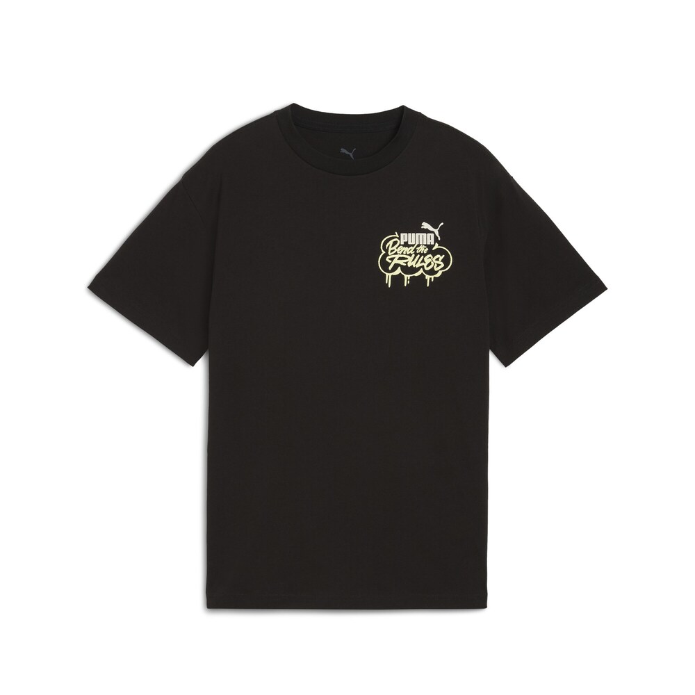 PUMA T-Shirt 'Mid90s' Jungen Größe 164 braun / hellgelb / hellgrau / schwarz