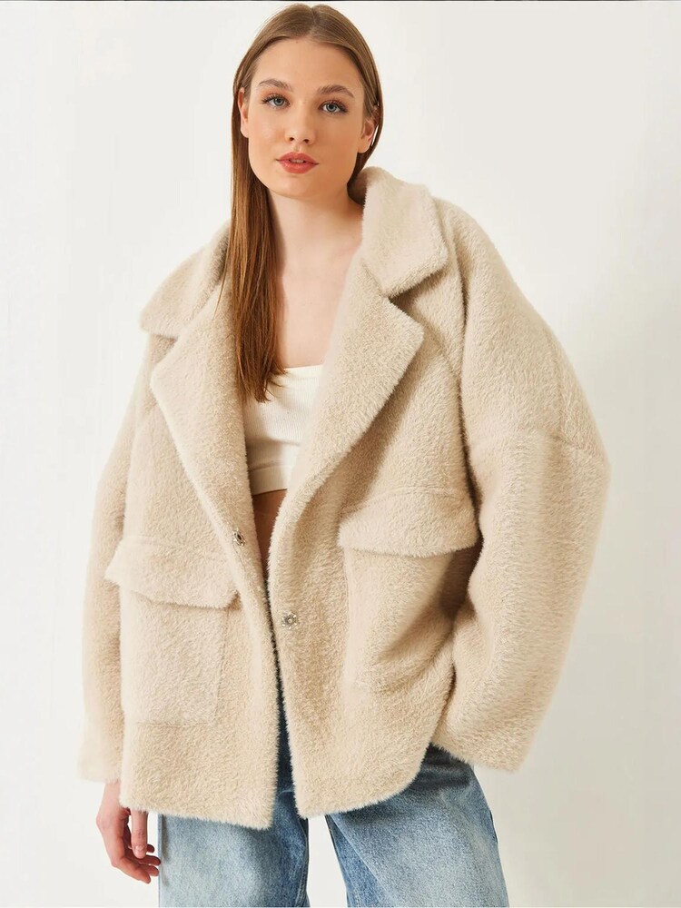 Bianco Lucci Mantel Damen Größe S/L beige Wintermantel