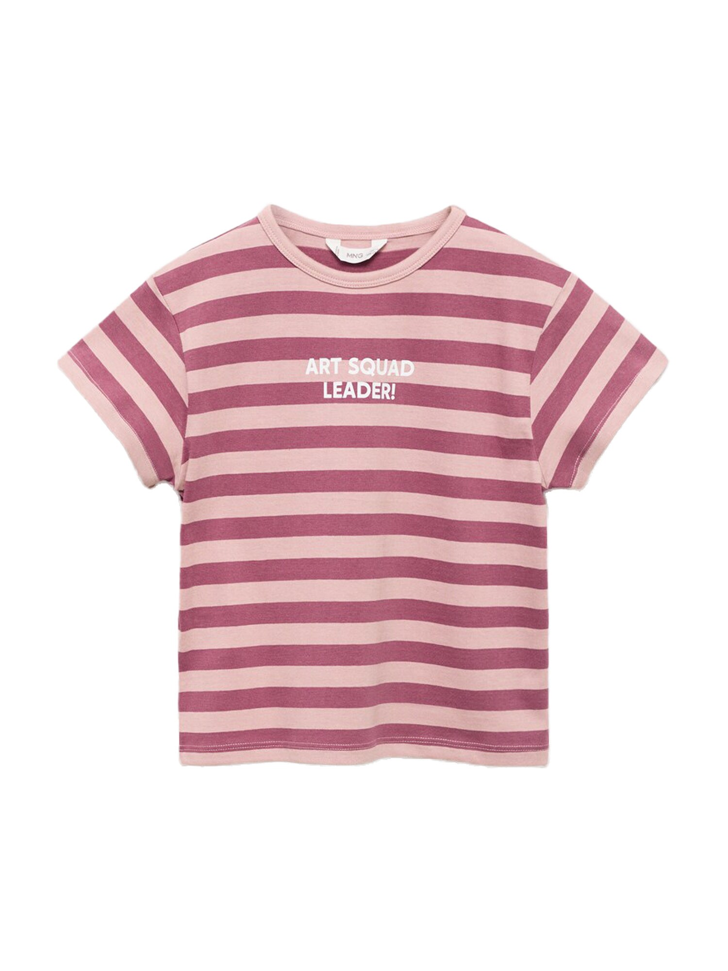 MANGO KIDS Tricou LEADER  roz / roz pal / alb