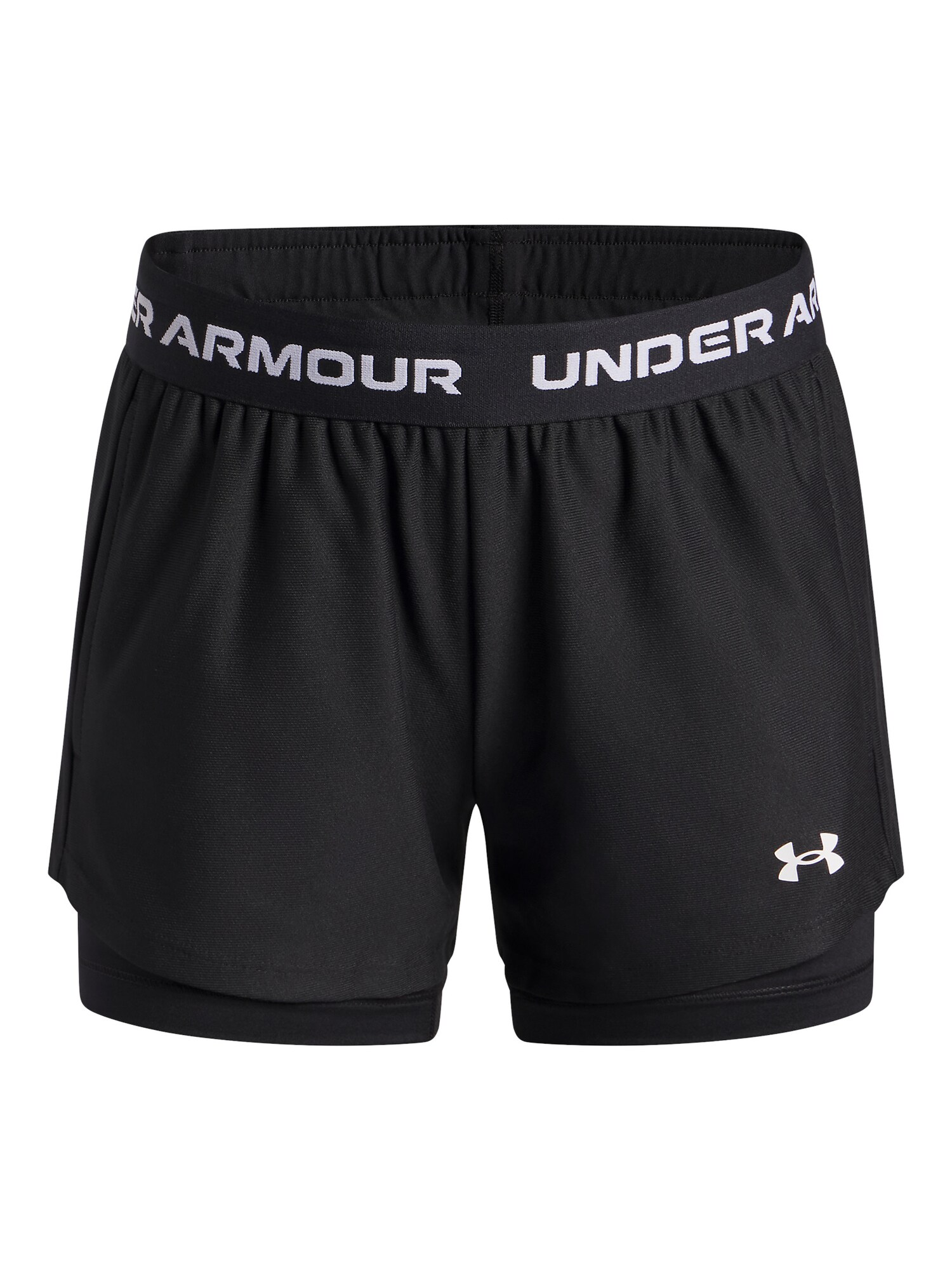 UNDER ARMOUR Pantaloni sport Tech Play Up 2n1  negru / alb