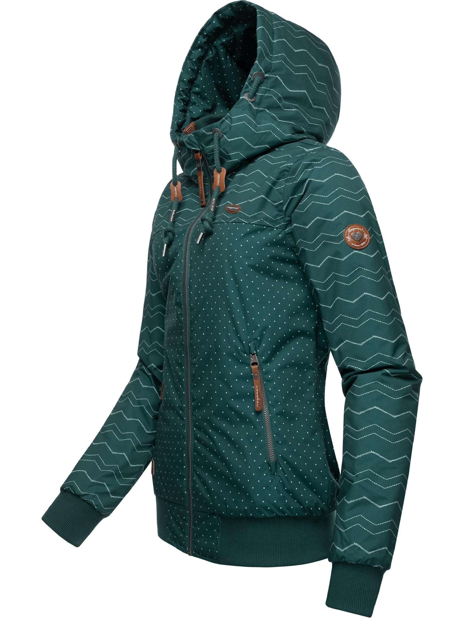 Ragwear Átmeneti dzseki 'Nuggie'  barna / sötétzöld / fehér termék 2. képe