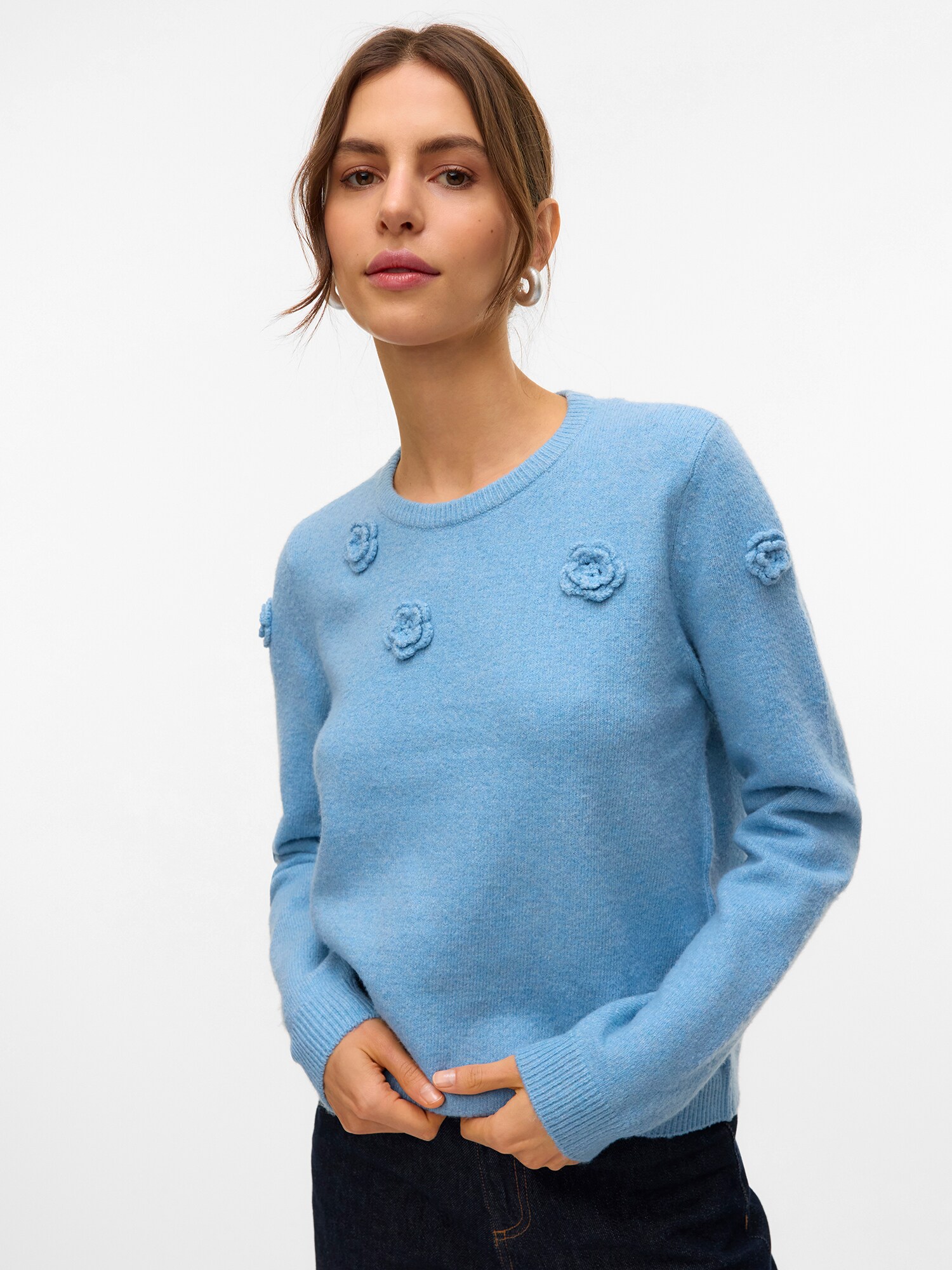 VERO MODA Sveter 'ROSE' svetlomodrá (obrázok 3)