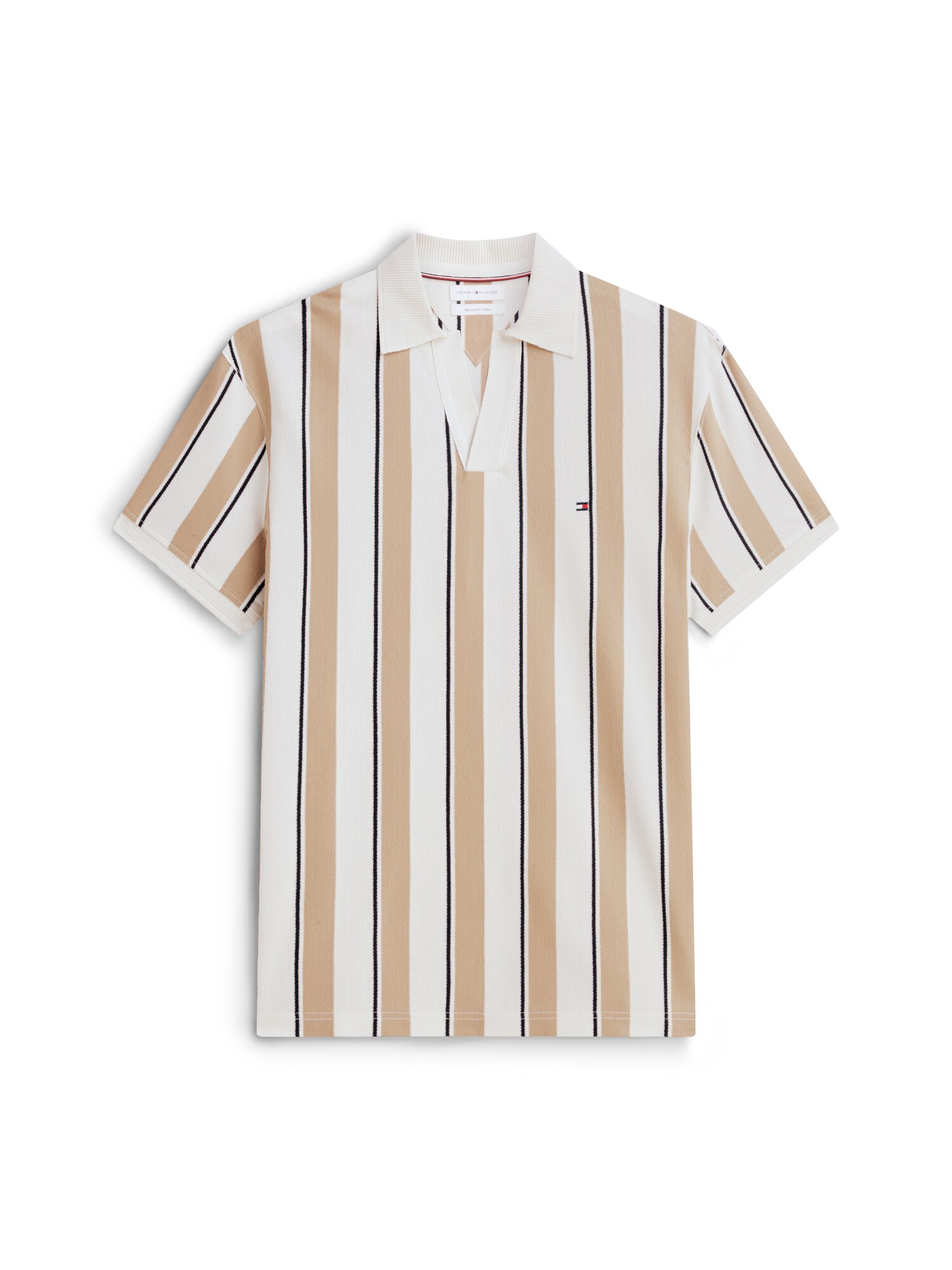 TOMMY HILFIGER Tricou 'CLASSIC'  maro cămilă / fildeş / negru