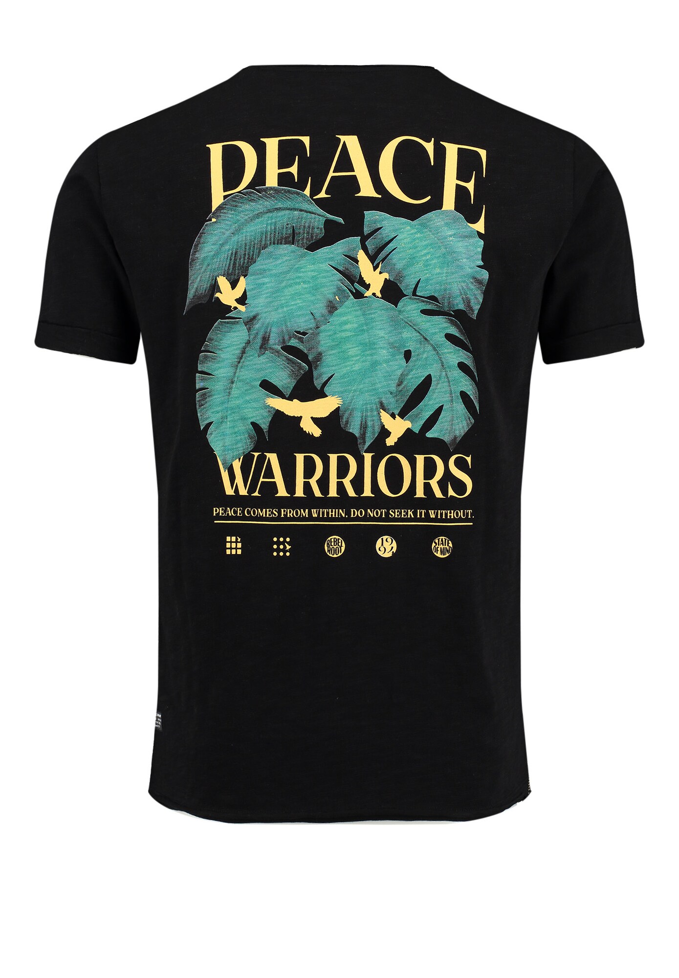 Key Largo Póló 'Peace'  sárga / jáde / fekete termék 2. képe